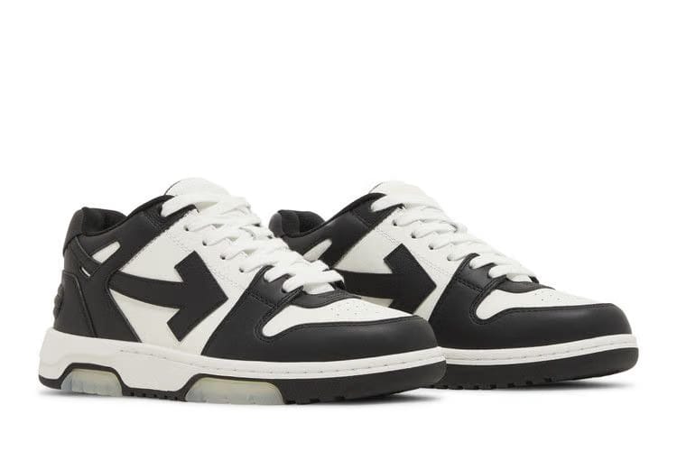 OFF-WHITE Out Of Office OOO Low Tops Black White