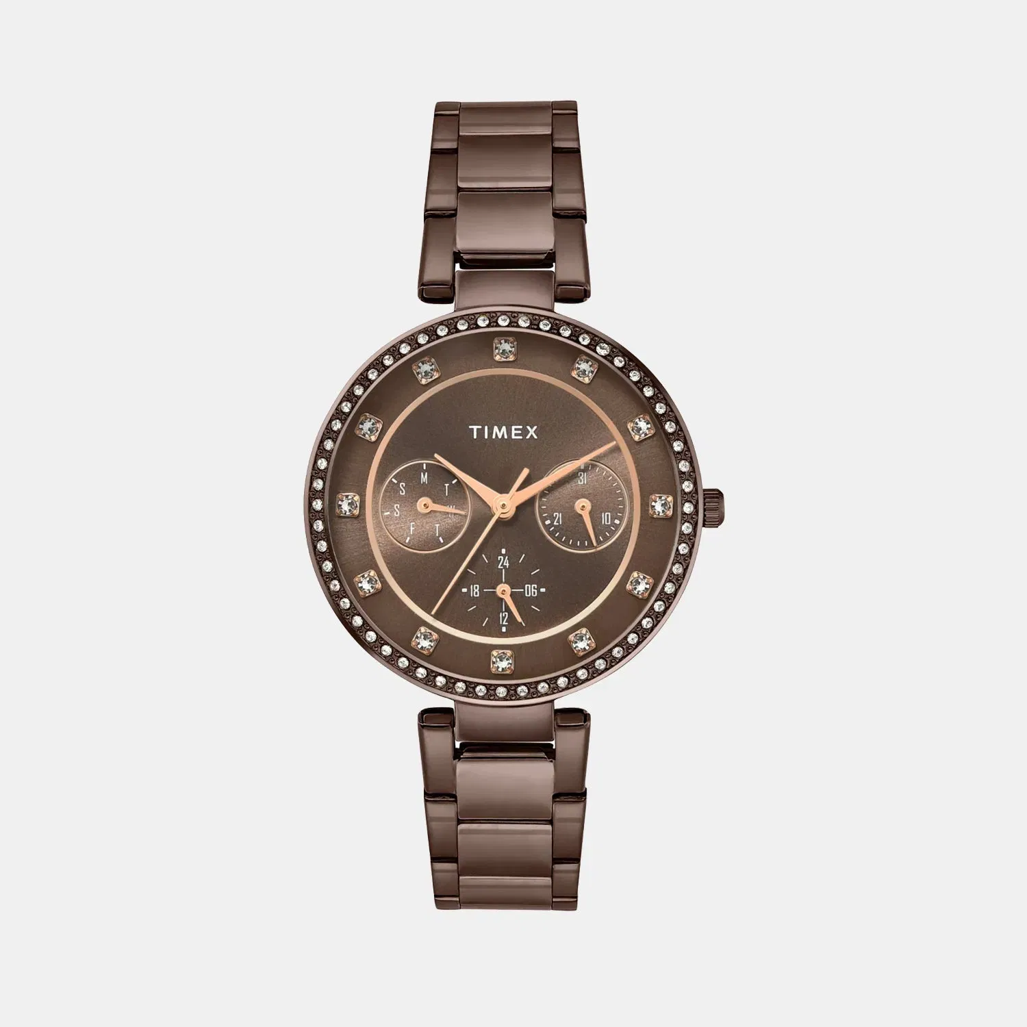 Timex Trendline Women Quartz Dial Multi-Function Stainless Steel Watch Twel18722