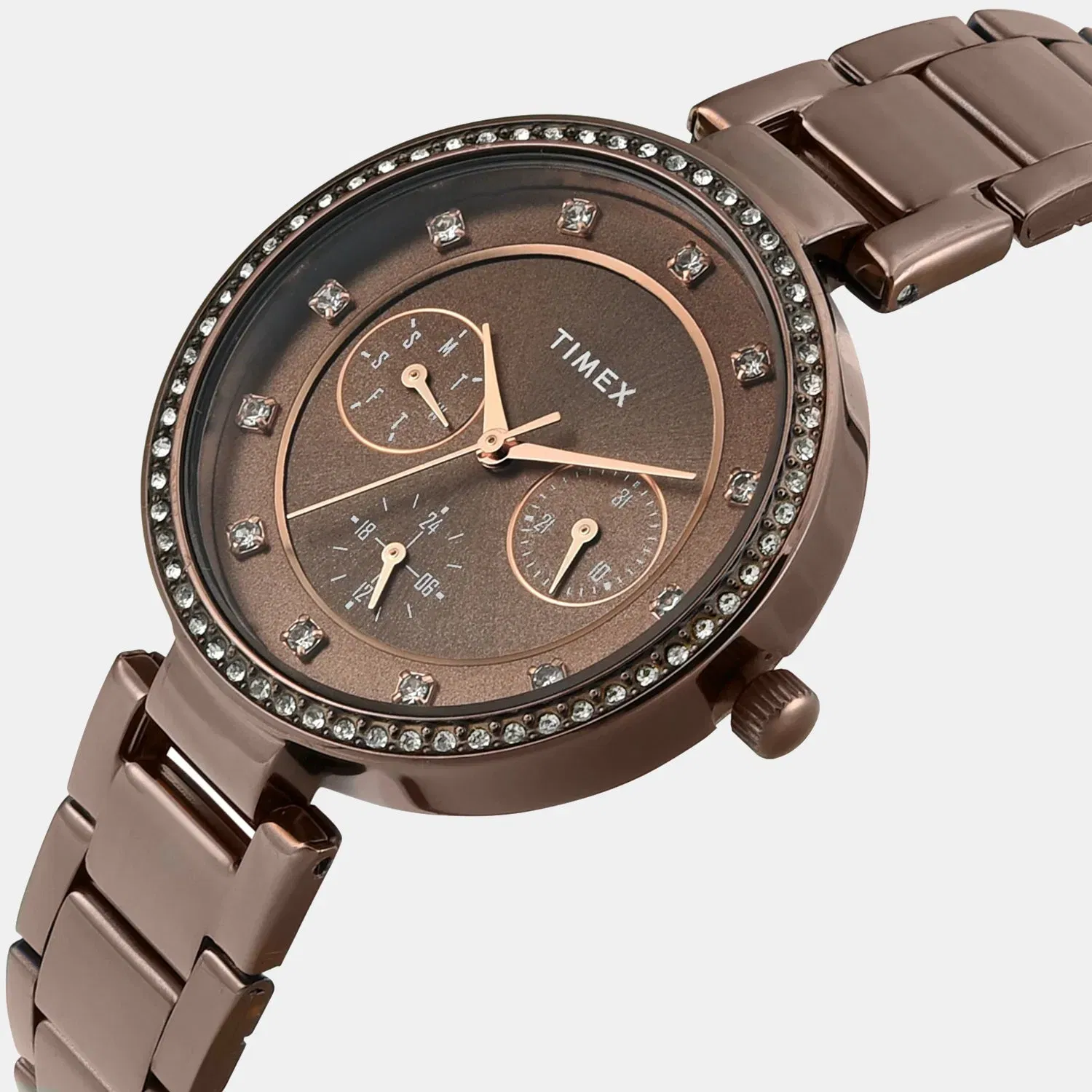 Timex Trendline Women Quartz Dial Multi-Function Stainless Steel Watch Twel18722