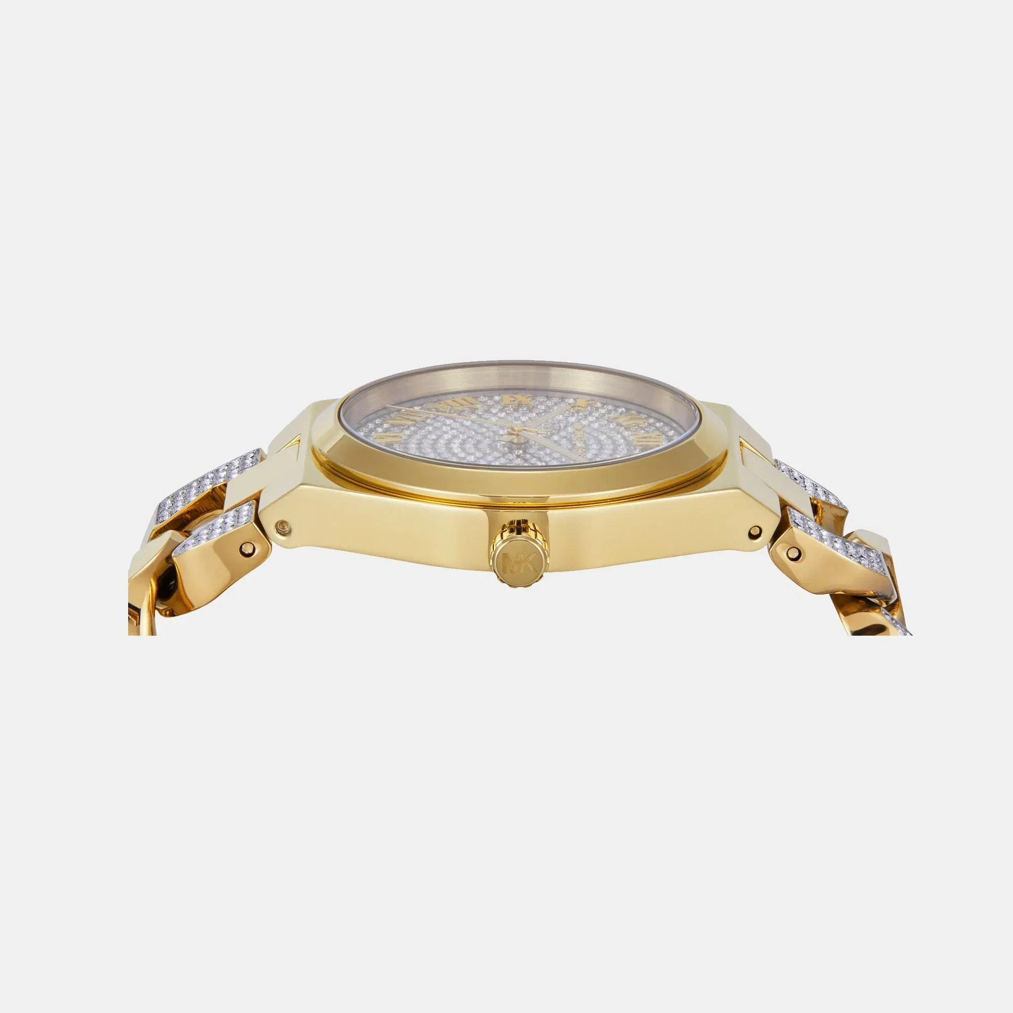 Michael Kors Lennox Women Quartz Gold Dial Analog Stainless Steel Watch Mk7487