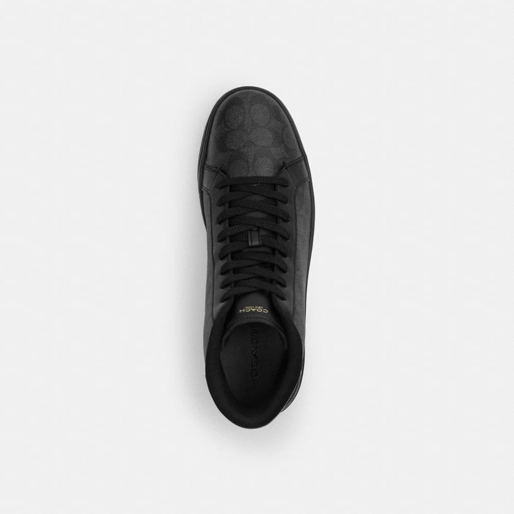 Men's Coach High Line High Top Sneaker In Signature Canvas Graphite Black