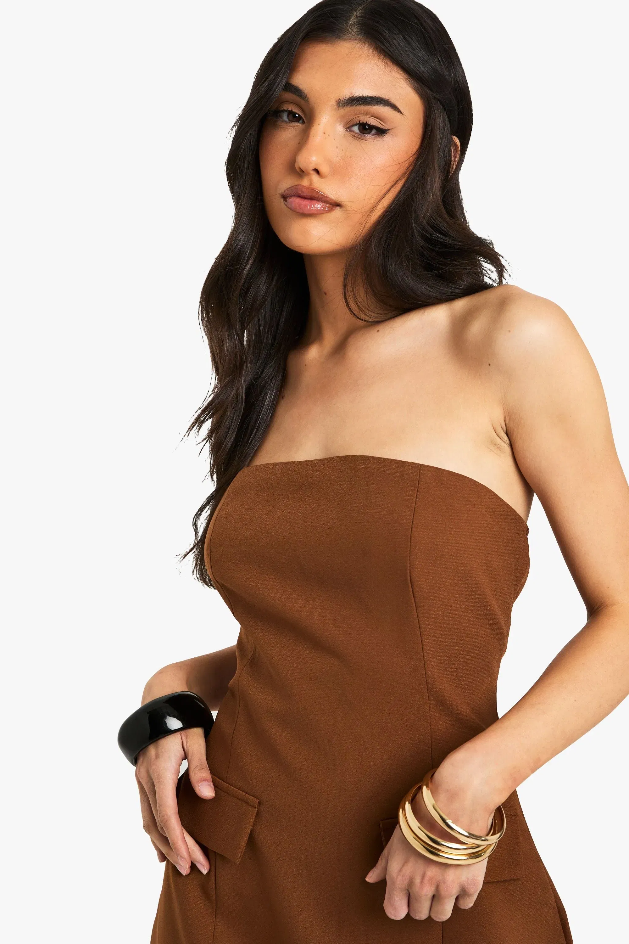 Bandeau Tailored Mini Dress