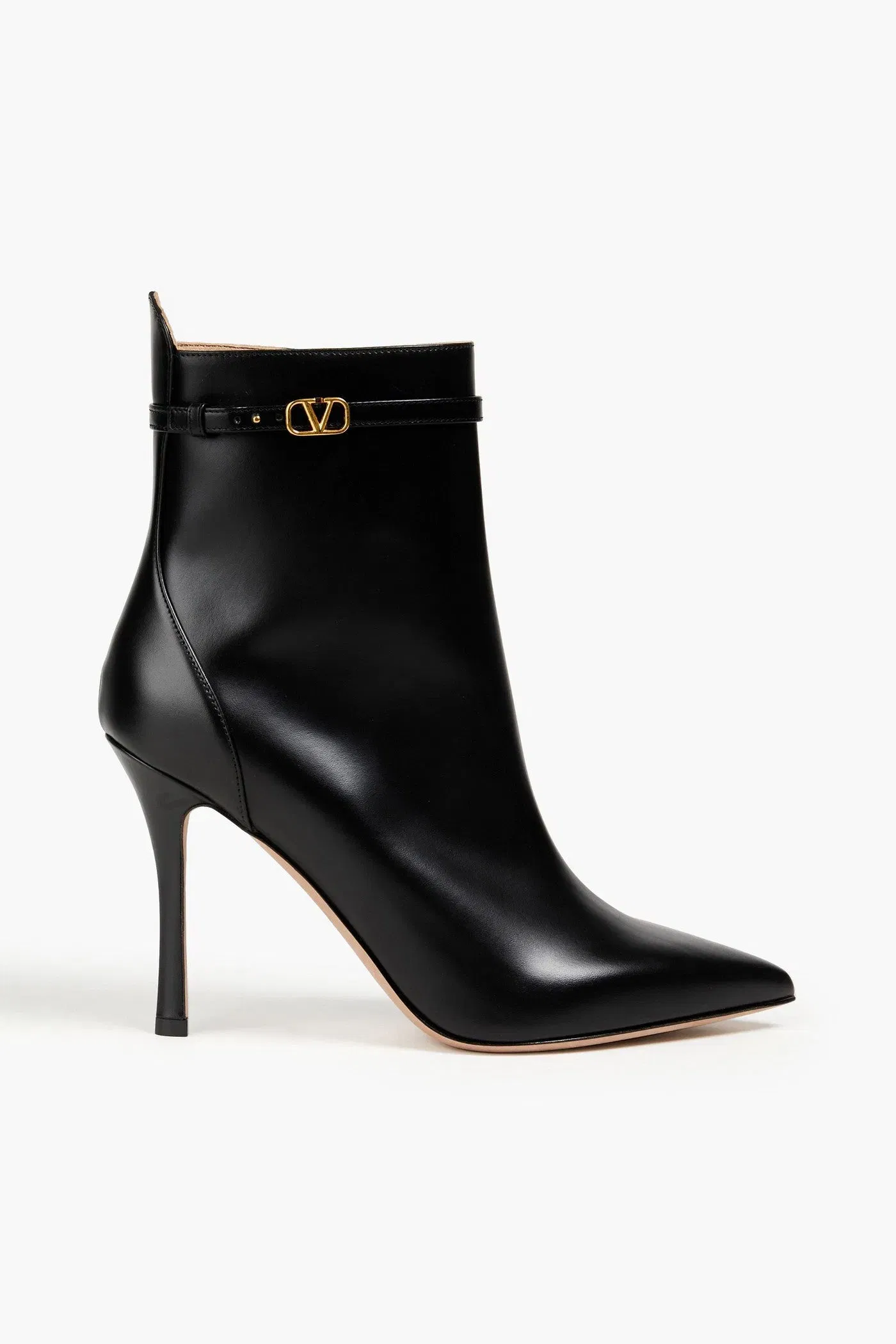 Valentino Garavani Tan-Go Leather Ankle Boots Black Women's