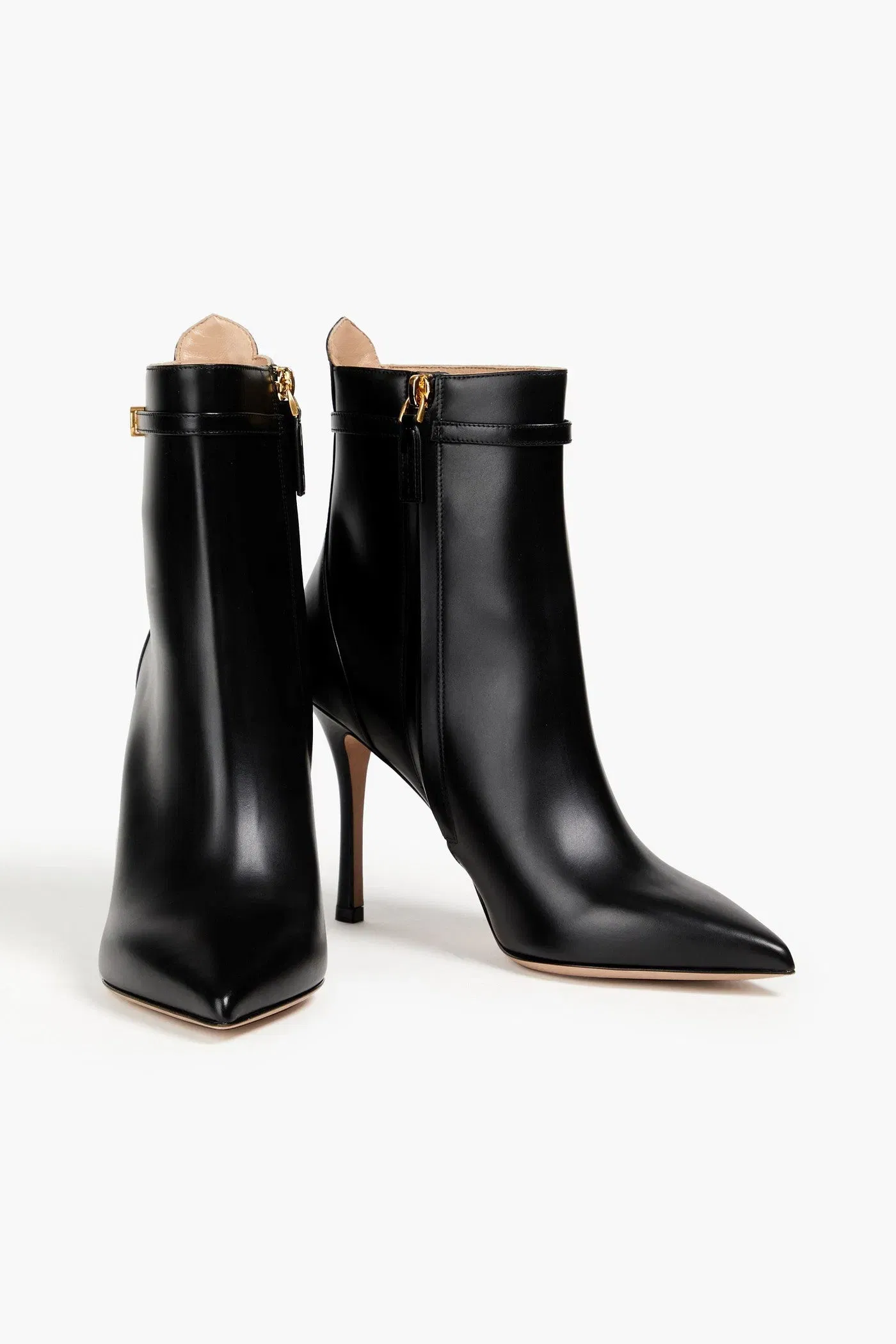 Valentino Garavani Tan-Go Leather Ankle Boots Black Women's
