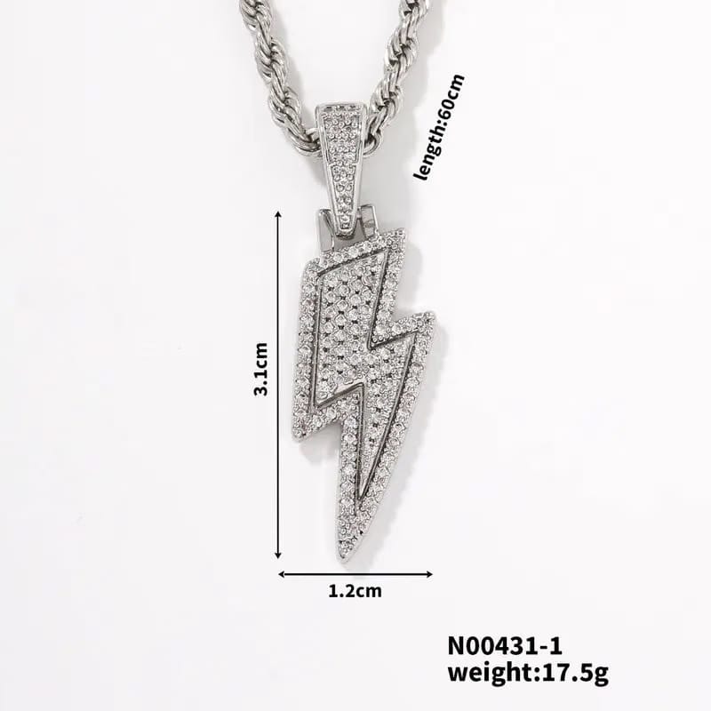 Lightning Zircon Pendant Necklace