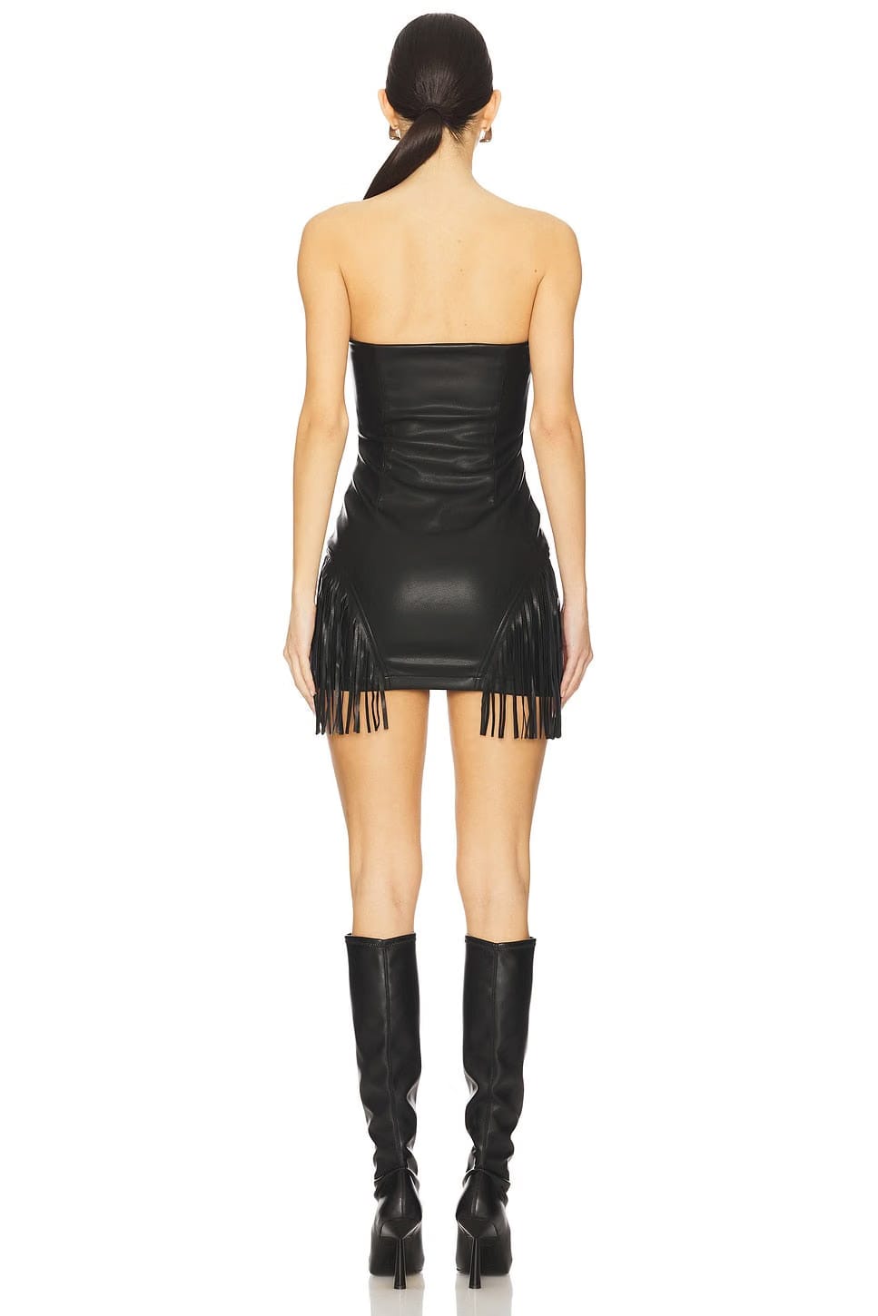 superdown Riley Fringe Mini Dress in Black
