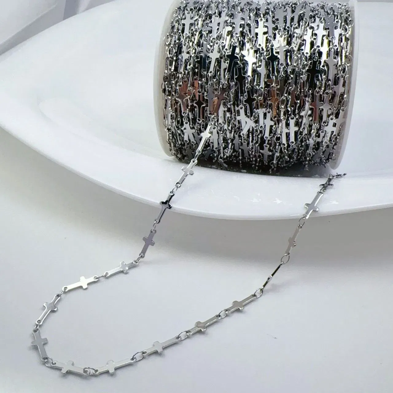 CH Double Pendant Necklace Silver