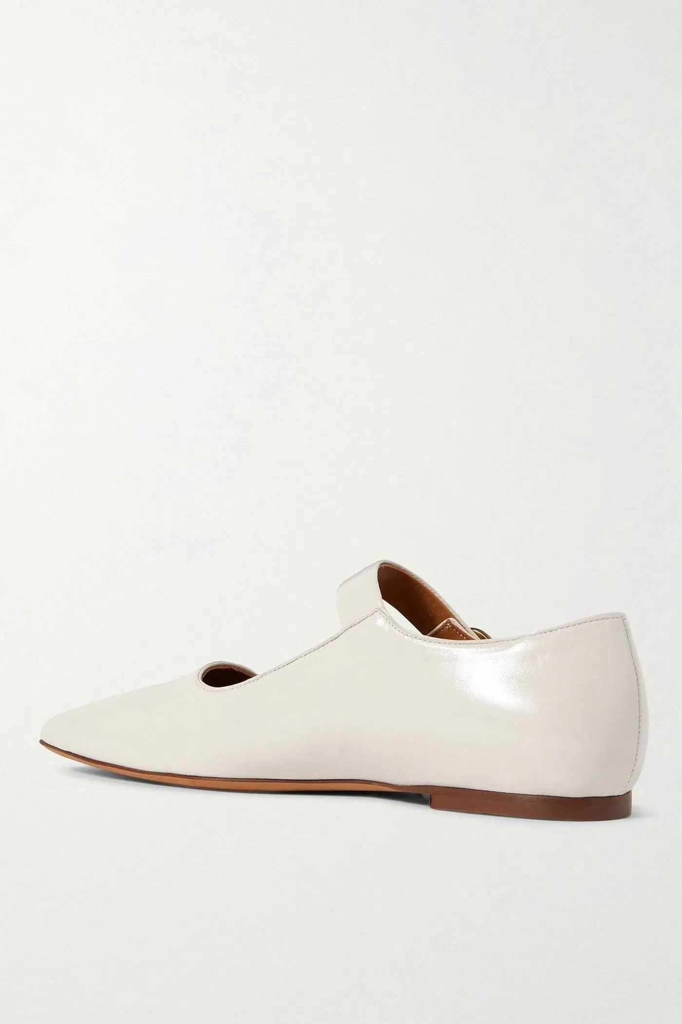 Emme Parsons Tramonto Glossed-Leather Mary Jane Ballet Flats Off-White Women's