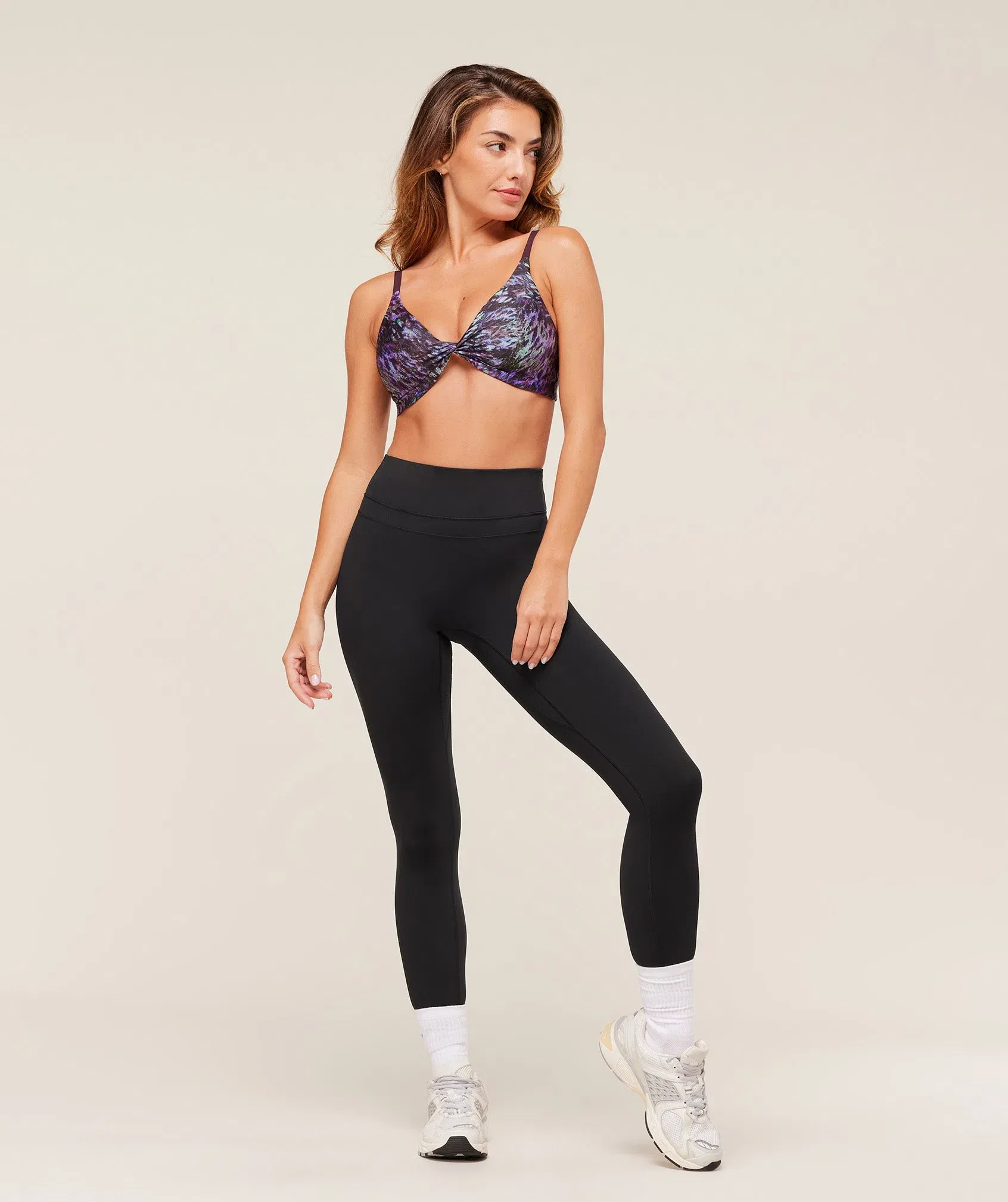 Gymshark Printed Twist Front Bralette - Morning Blue