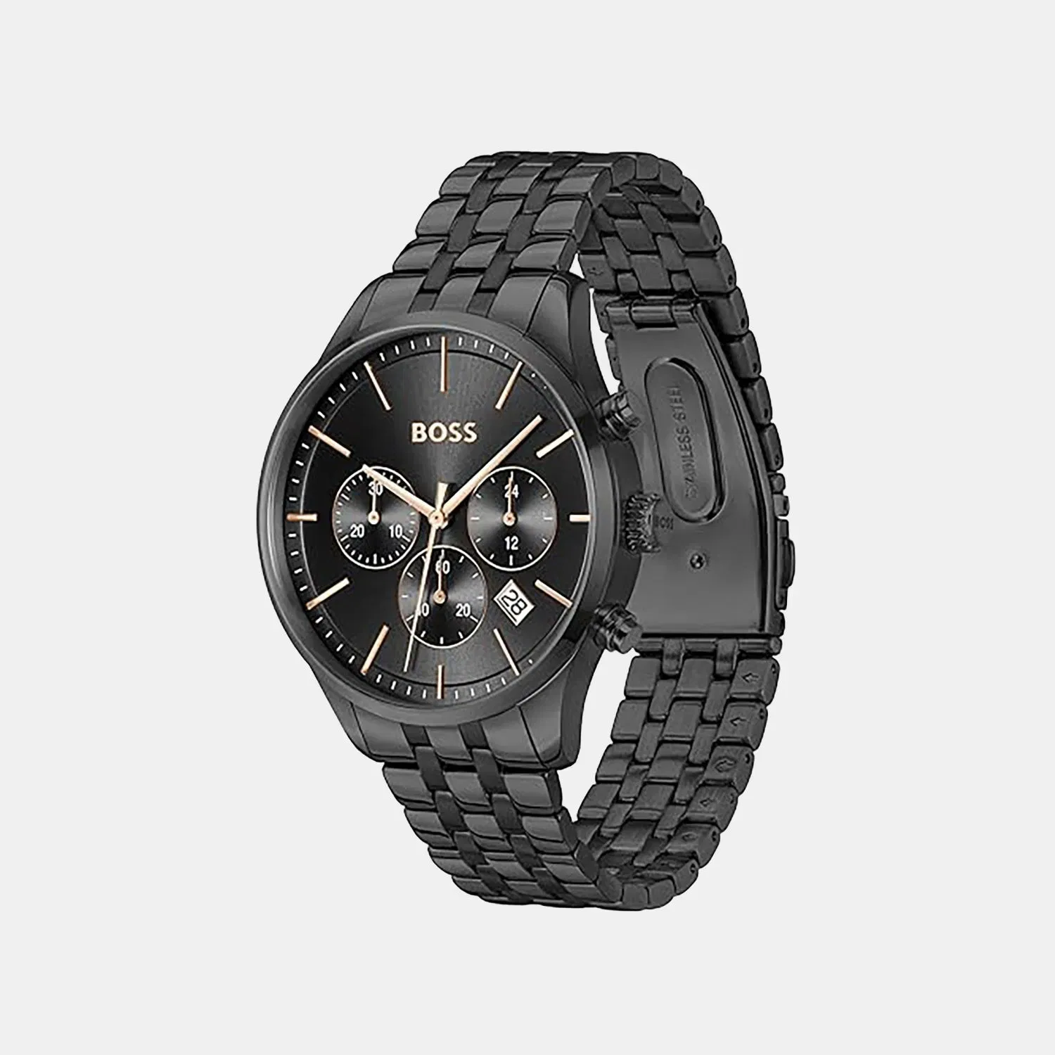 Boss Avery Men Quartz Black Dial Chronograph Stainless Steel Watch 1514256