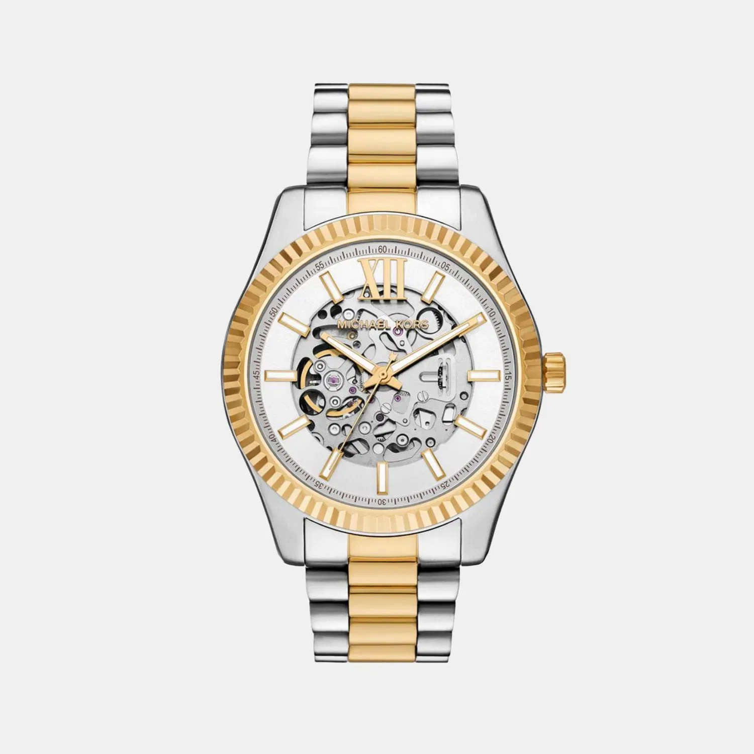 Michael Kors Lexington Men Automatic White Dial Analog Stainless Steel Watch Mk9243