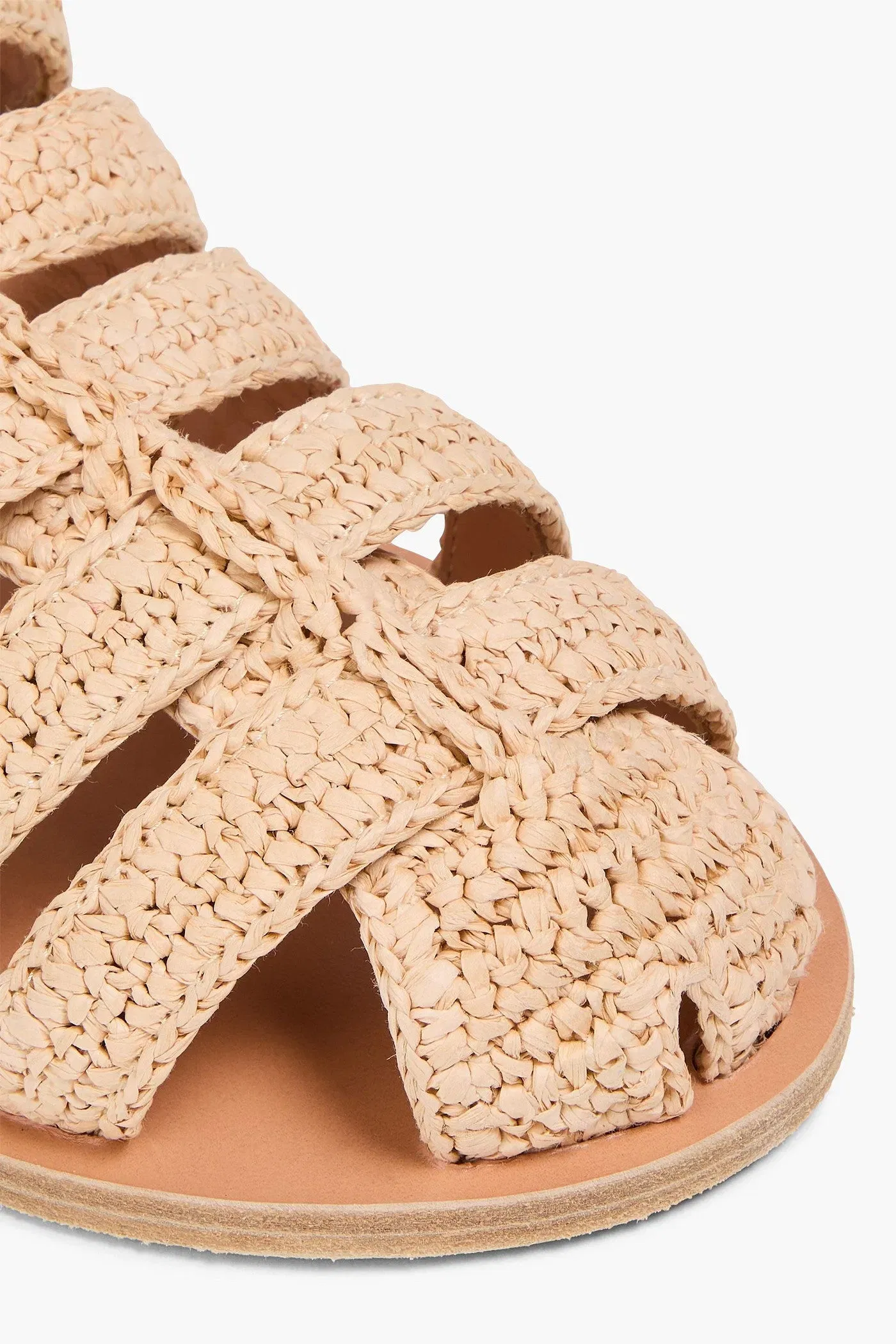 Ancient Greek Sandals Cosima Raffia Sandals Beige Women's