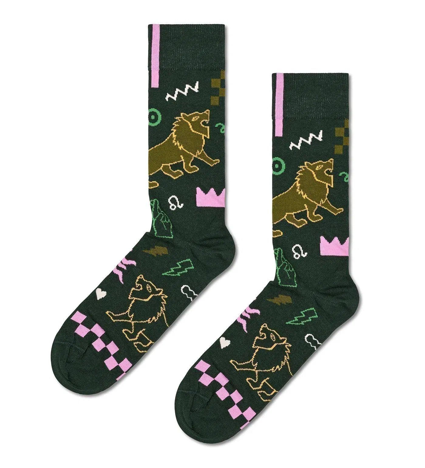 Happy Socks Unisex Leo Crew Length Socks for Women and Men