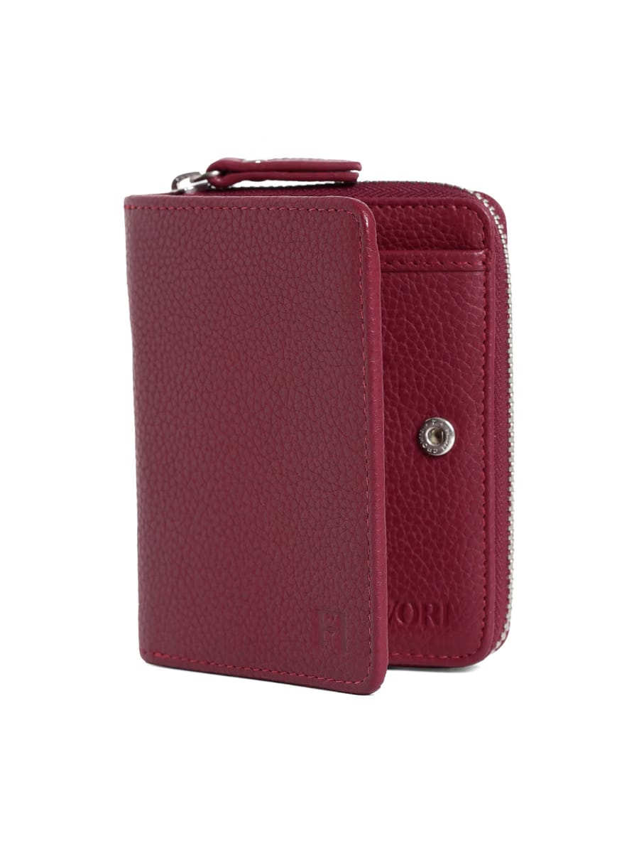 Aero Bi-Fold Wallet, Leather With RFID Blocking | Red