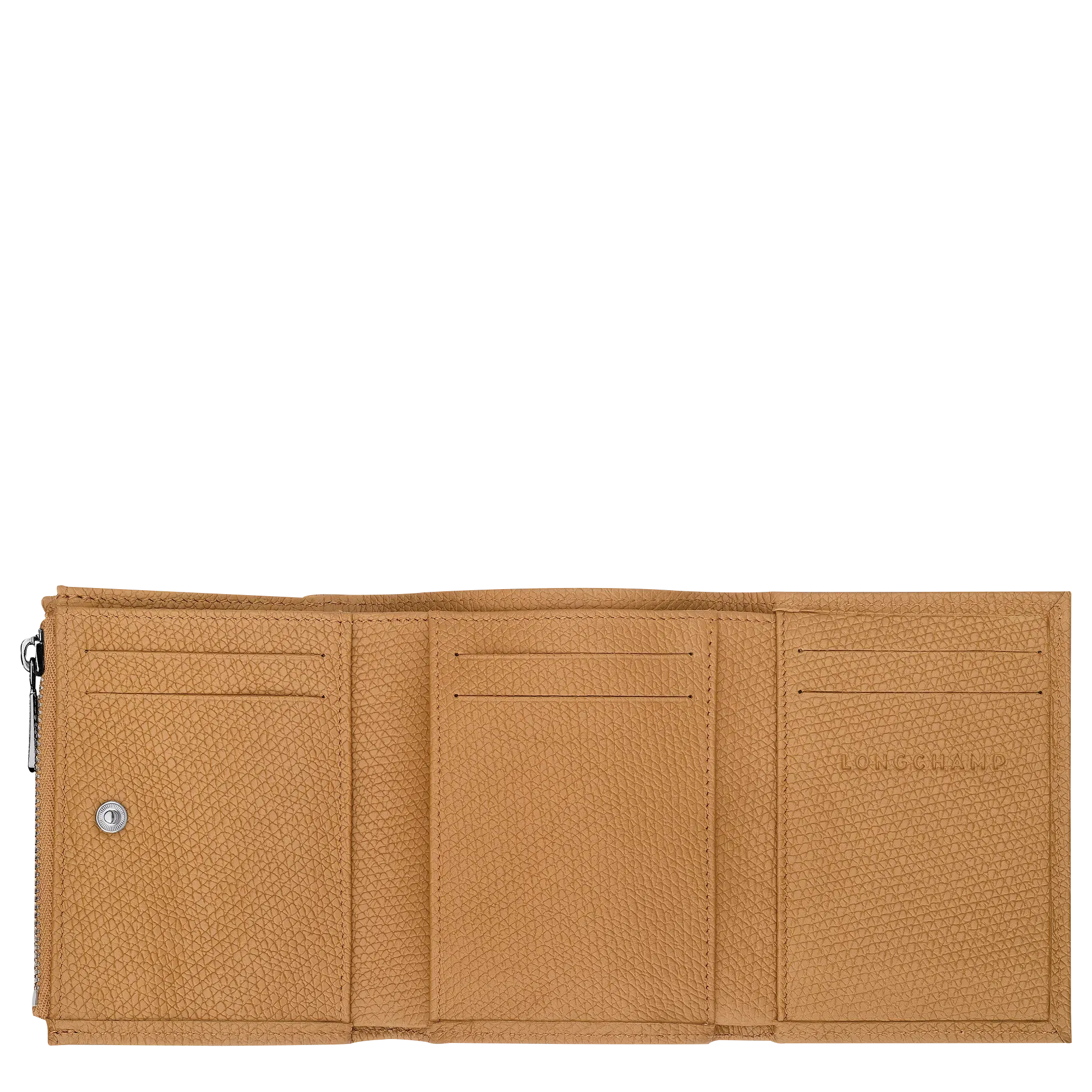 Longchamp Le Roseau Compact wallet Walnut