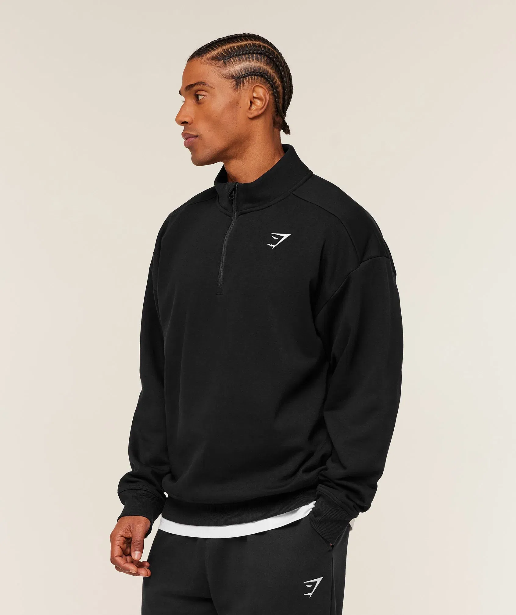 Gymshark Crest 1/4 Zip - GS Black
