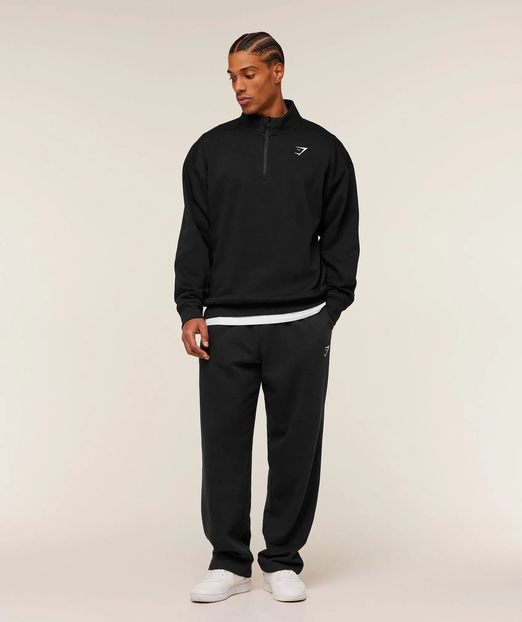 Gymshark Crest 1/4 Zip - GS Black