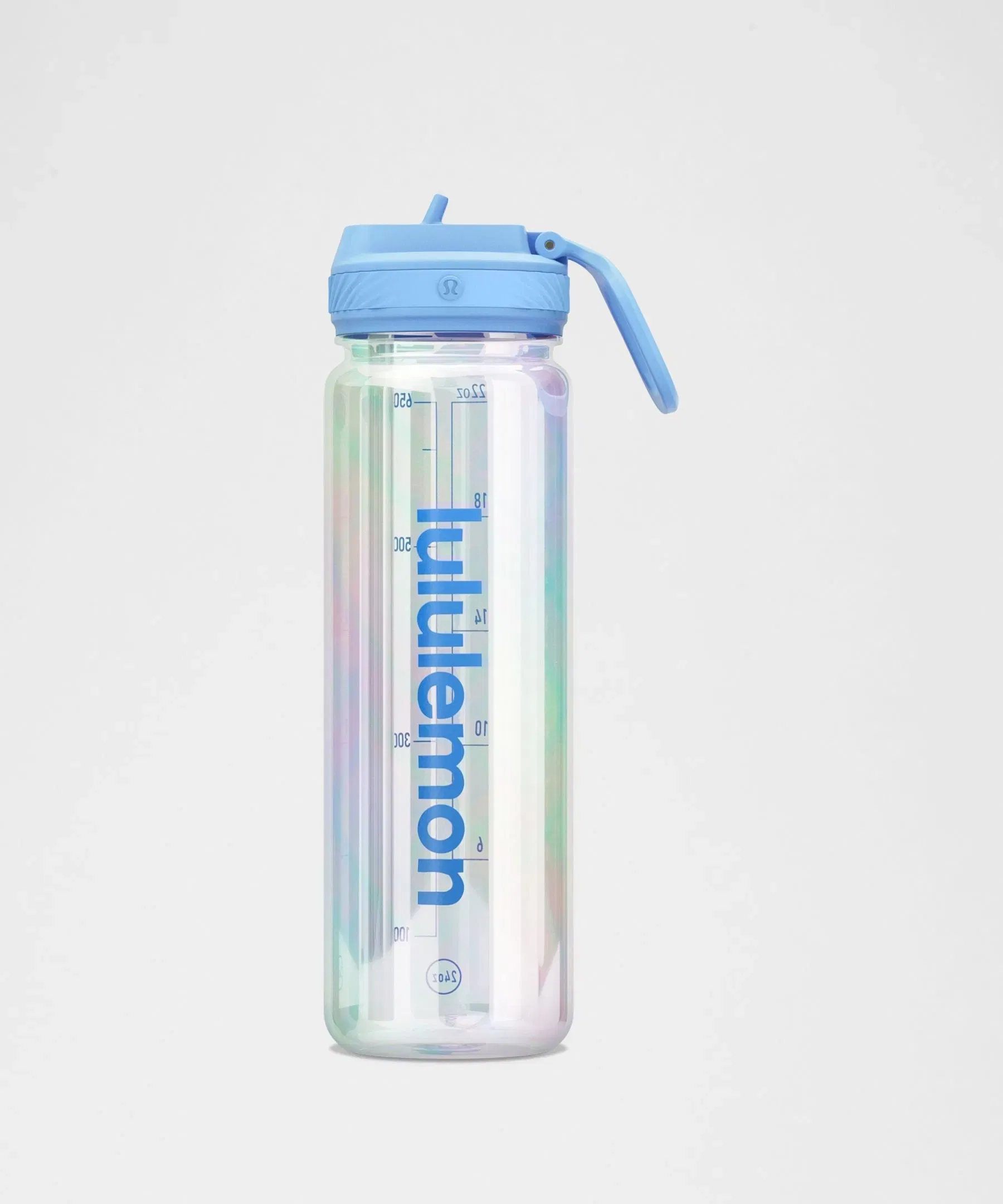 Lululemon Back To Life Clear Bottle 24oz Straw Lid *Iridescent