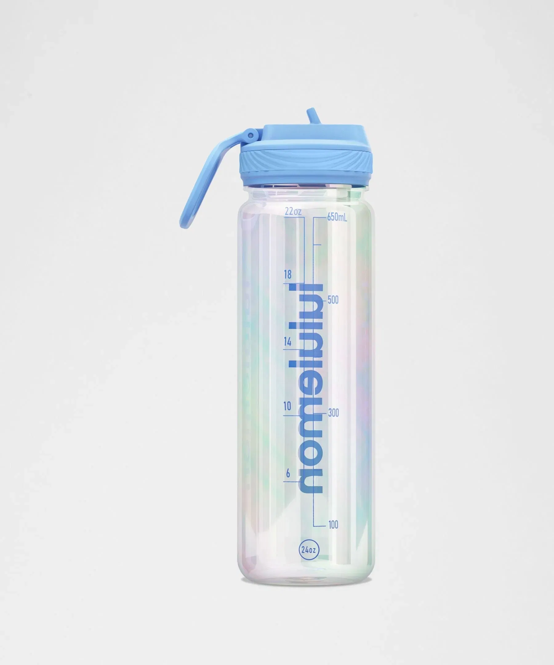 Lululemon Back To Life Clear Bottle 24oz Straw Lid *Iridescent