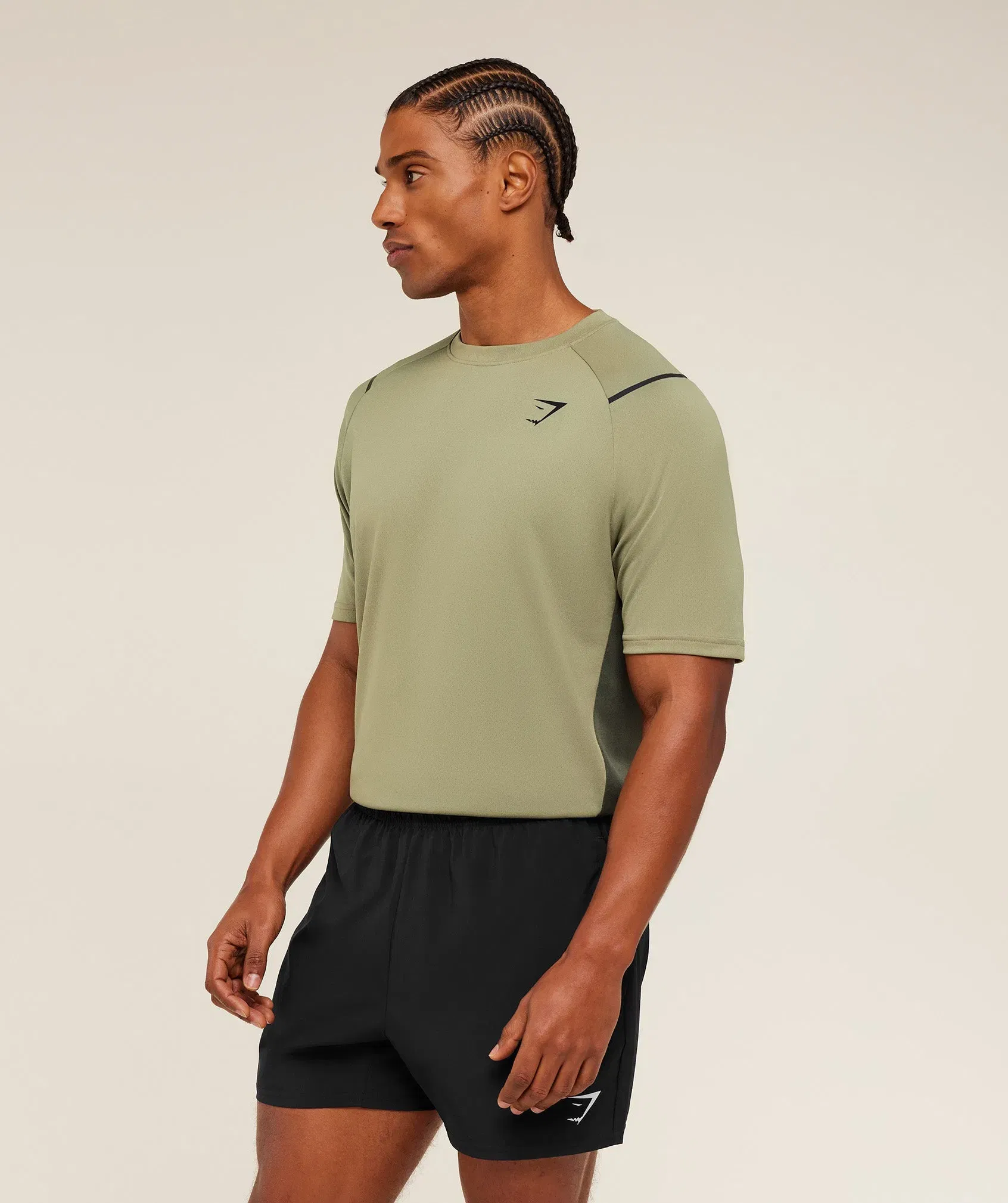 Gymshark Arrival Contrast T-Shirt - Grounded Green / Strength Green