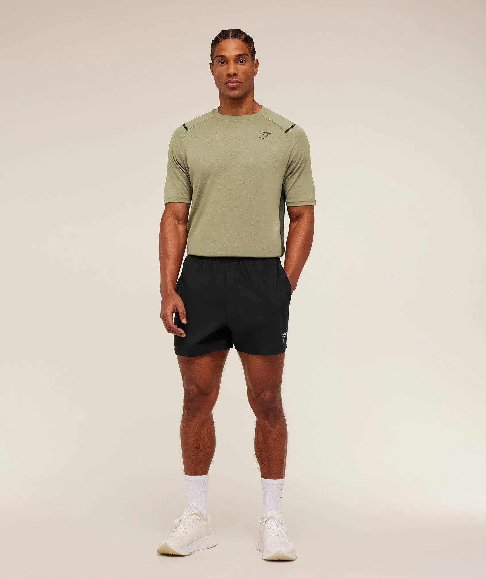 Gymshark Arrival Contrast T-Shirt - Grounded Green / Strength Green