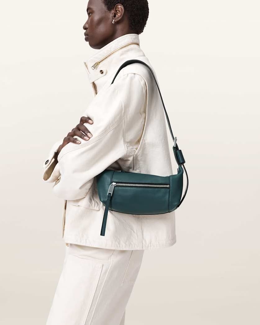 AllSaints Vega Leather Mini Bag Women's Emerald Green Women's