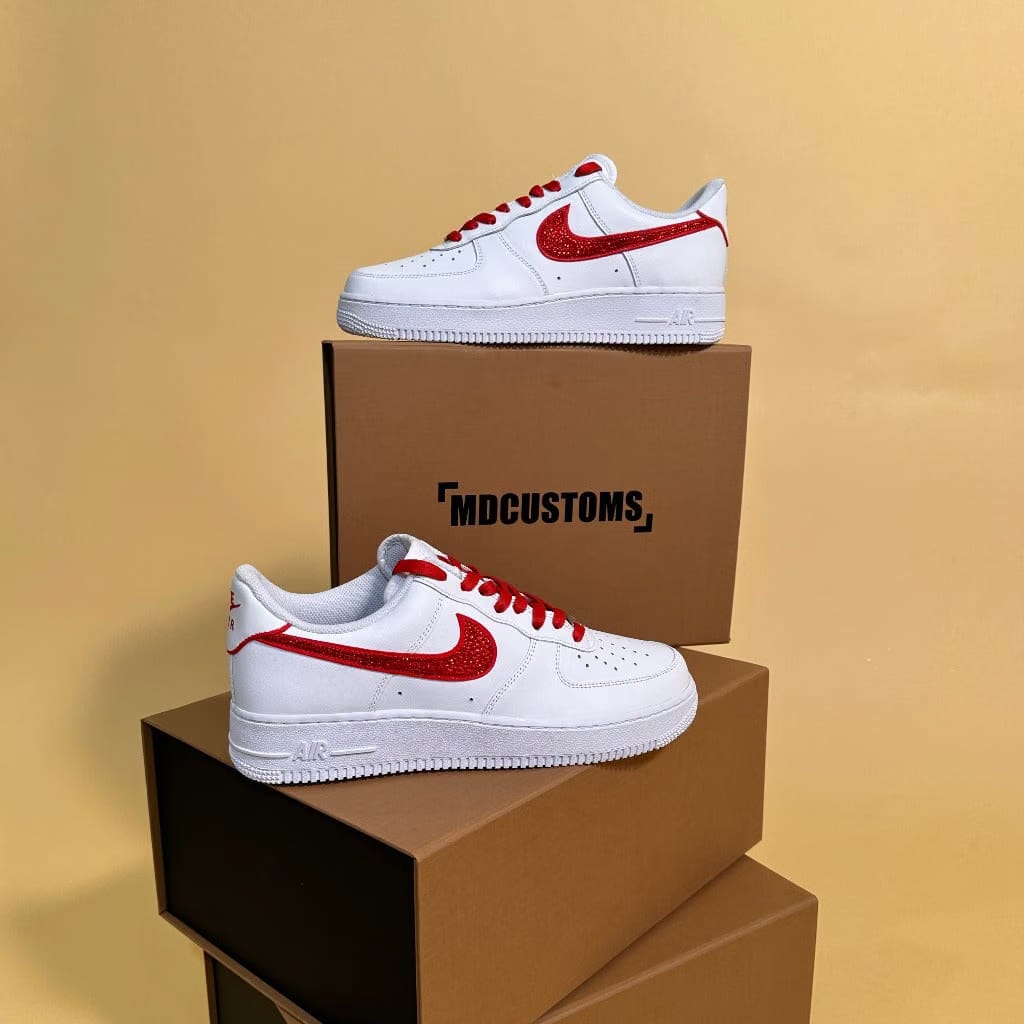 RED CRYSTAL SWOOSH AF1