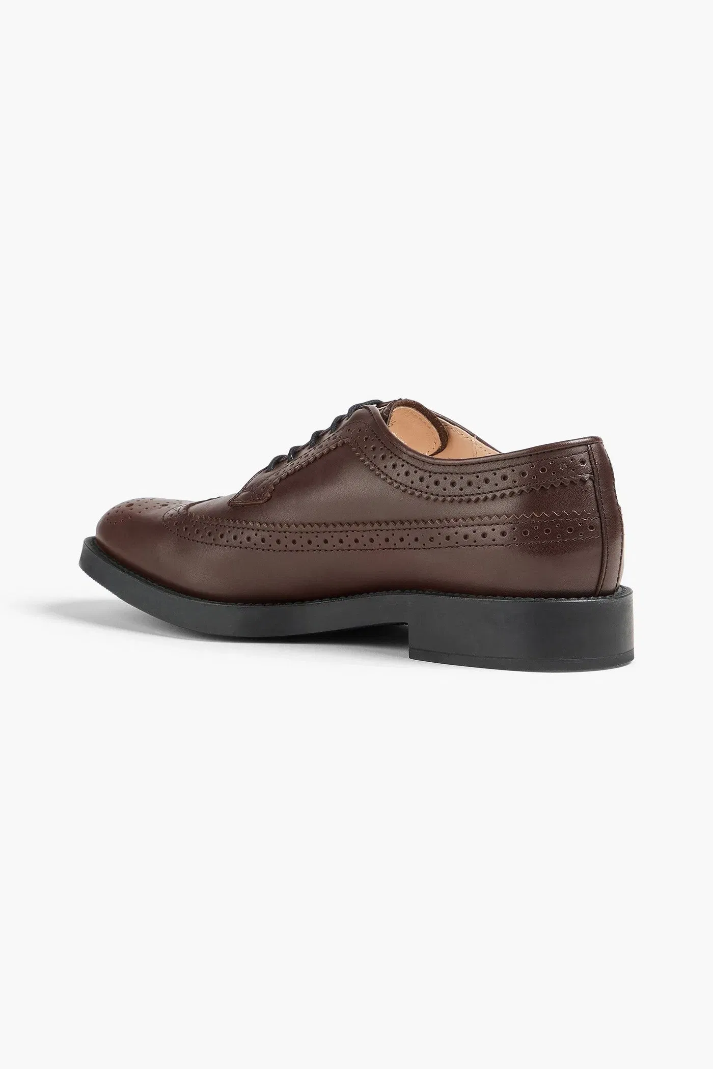 Tod's Perforated Leather Brogues Dark Brown Women's