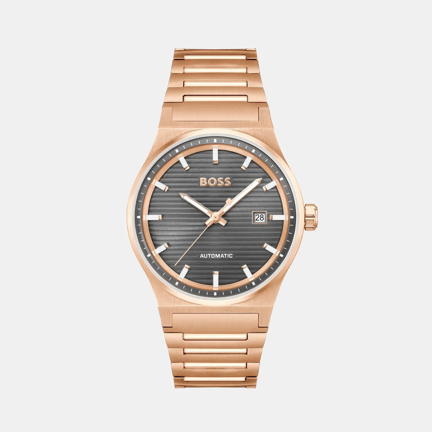 Boss Candor Men Automatic Grey Dial Analog Stainless Steel Watch 1514185