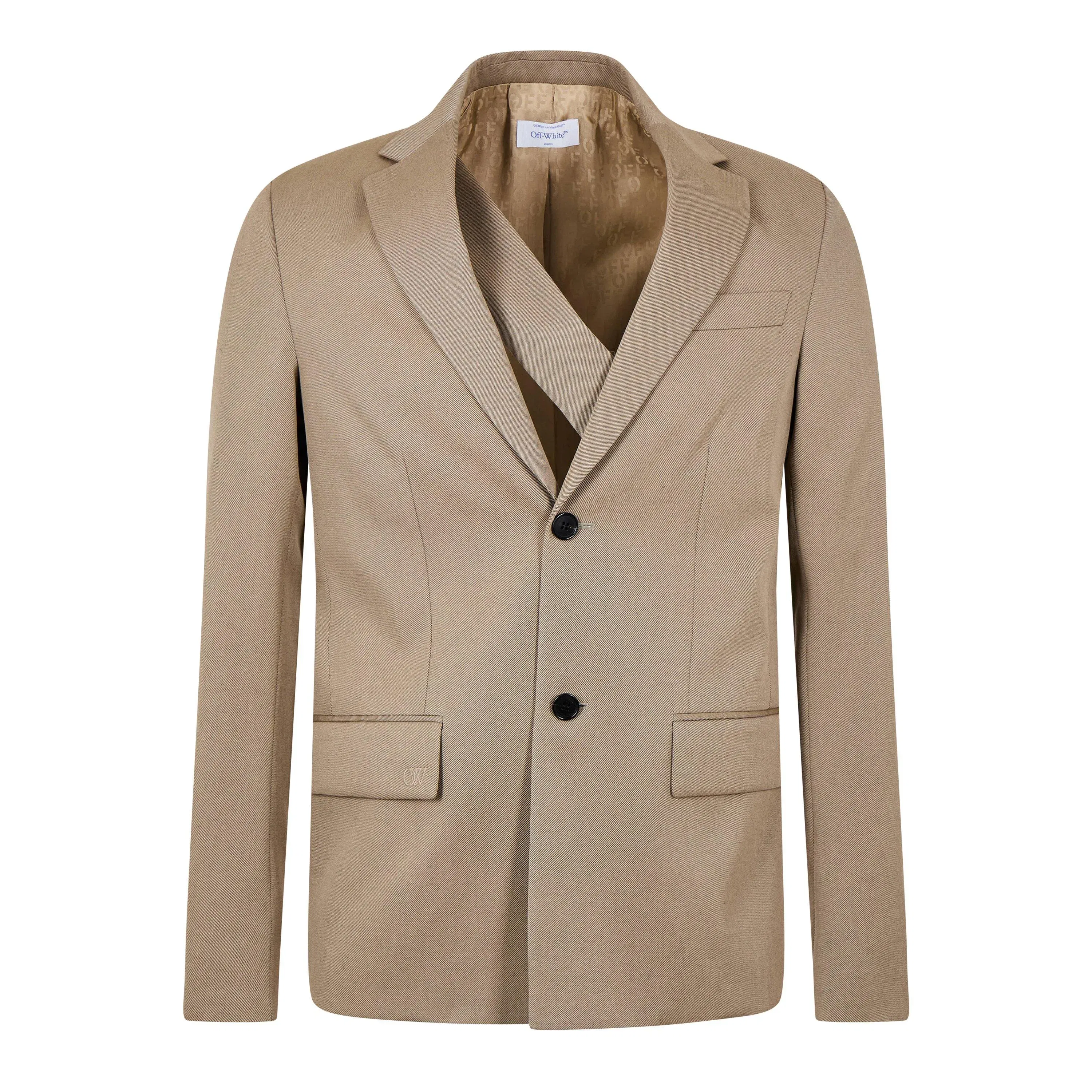 - Embroidered Wool Long Sleeve Blazer