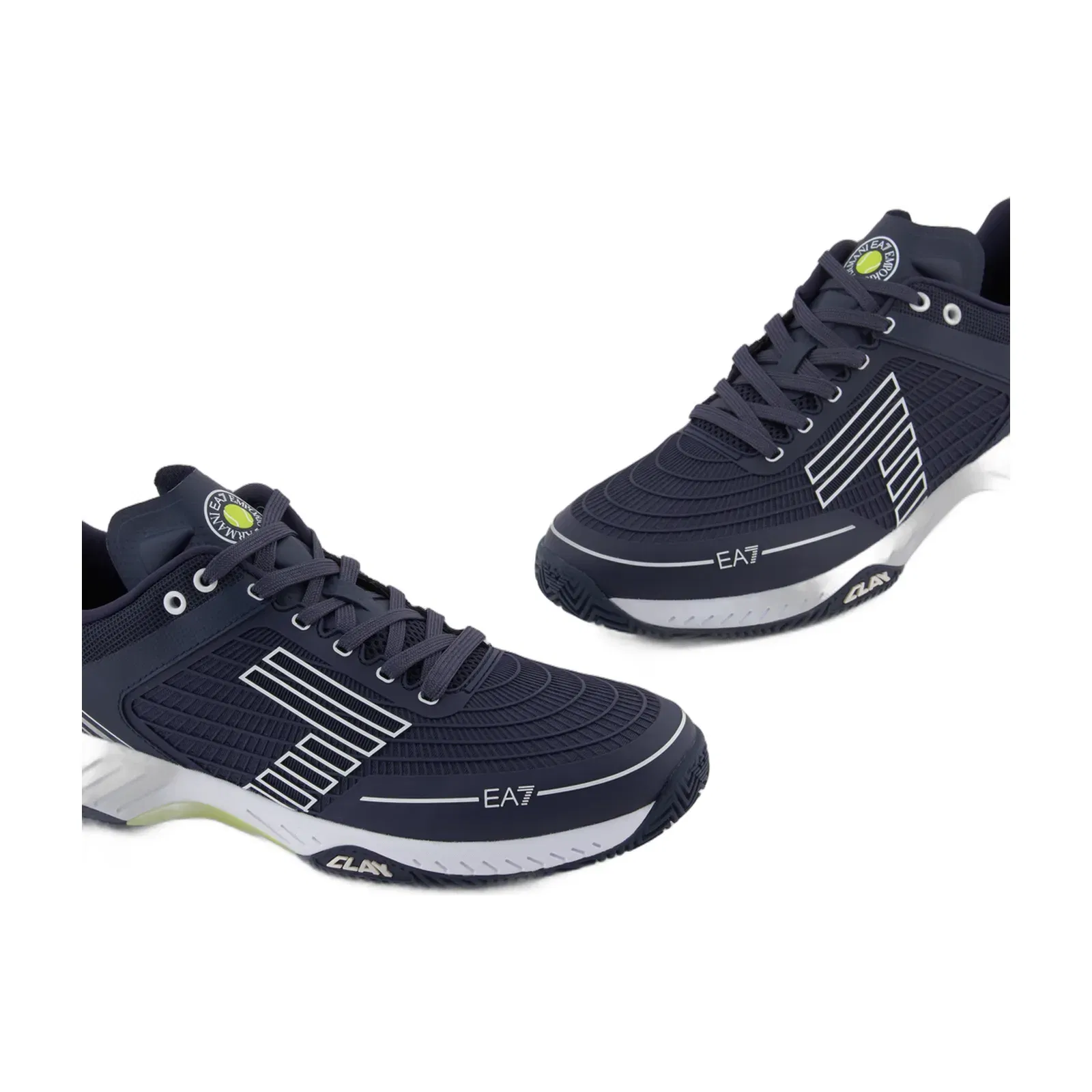 Ea7 Tennis Sneaker In Fabric With Rubber Sole New Tennis Clay Blue