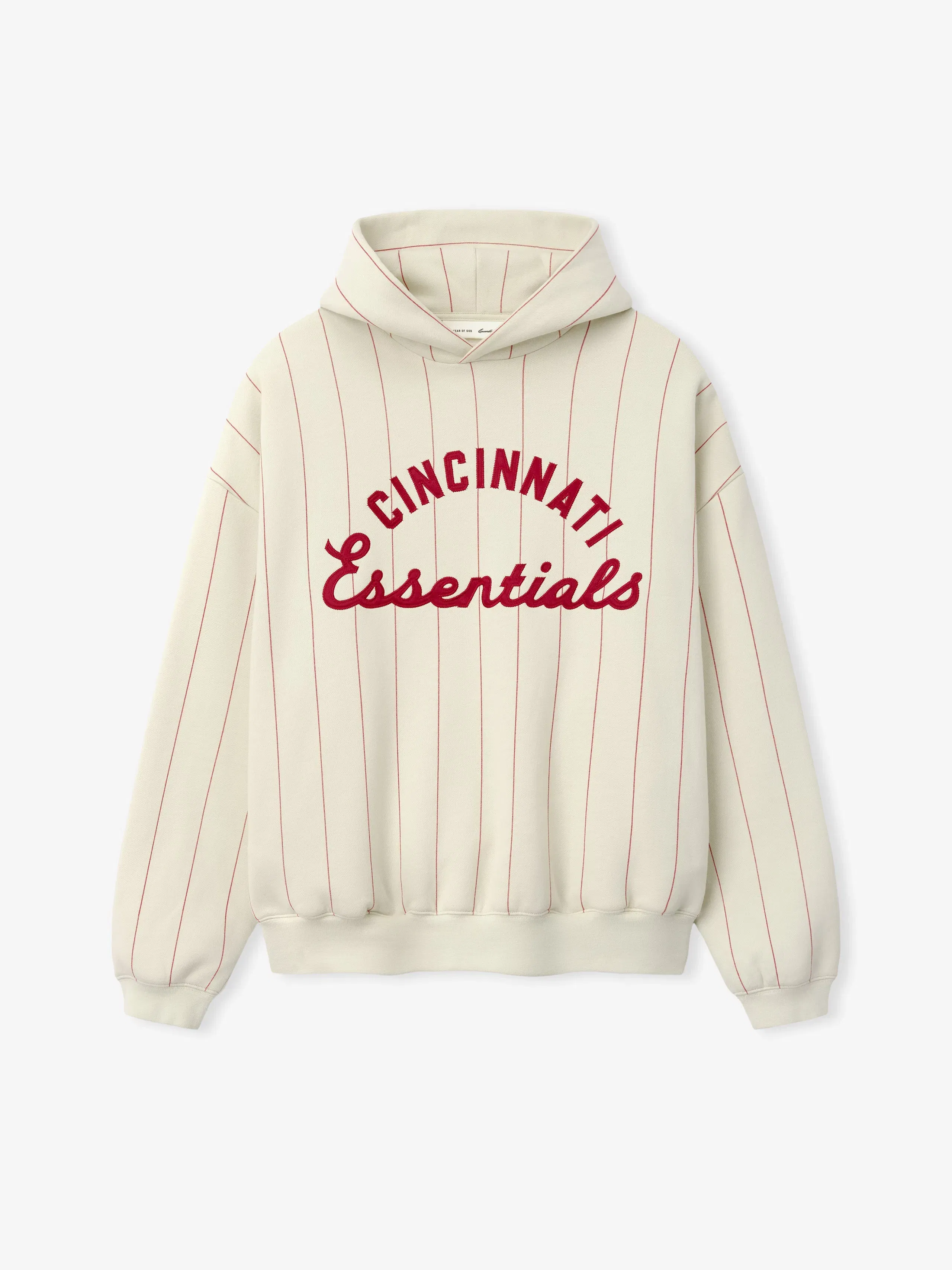 Essentials Reds Sport Hoodie Oat W Red Pinstripes