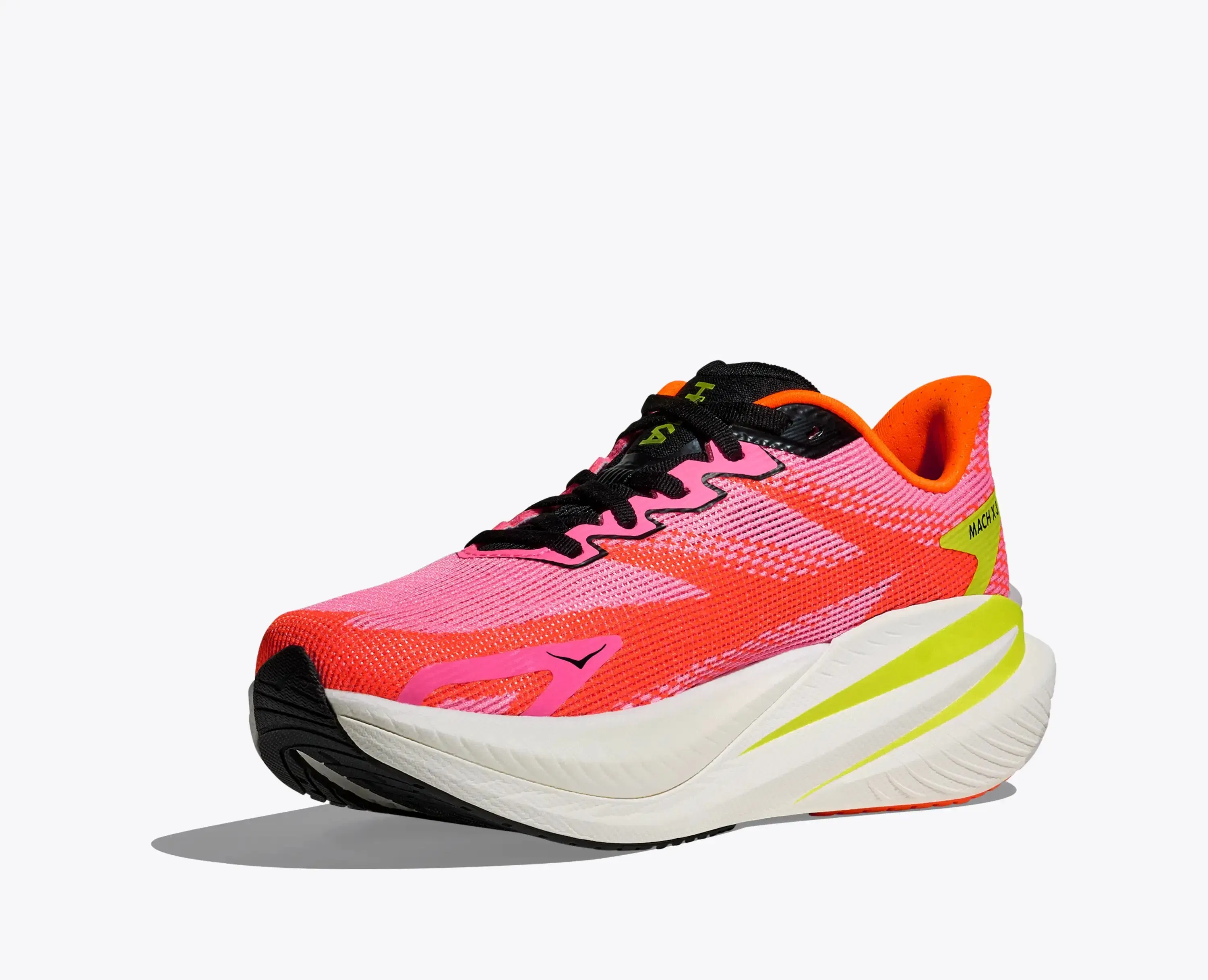Hoka Women'S Mach X 3 Neon Rose Neon Tangerine