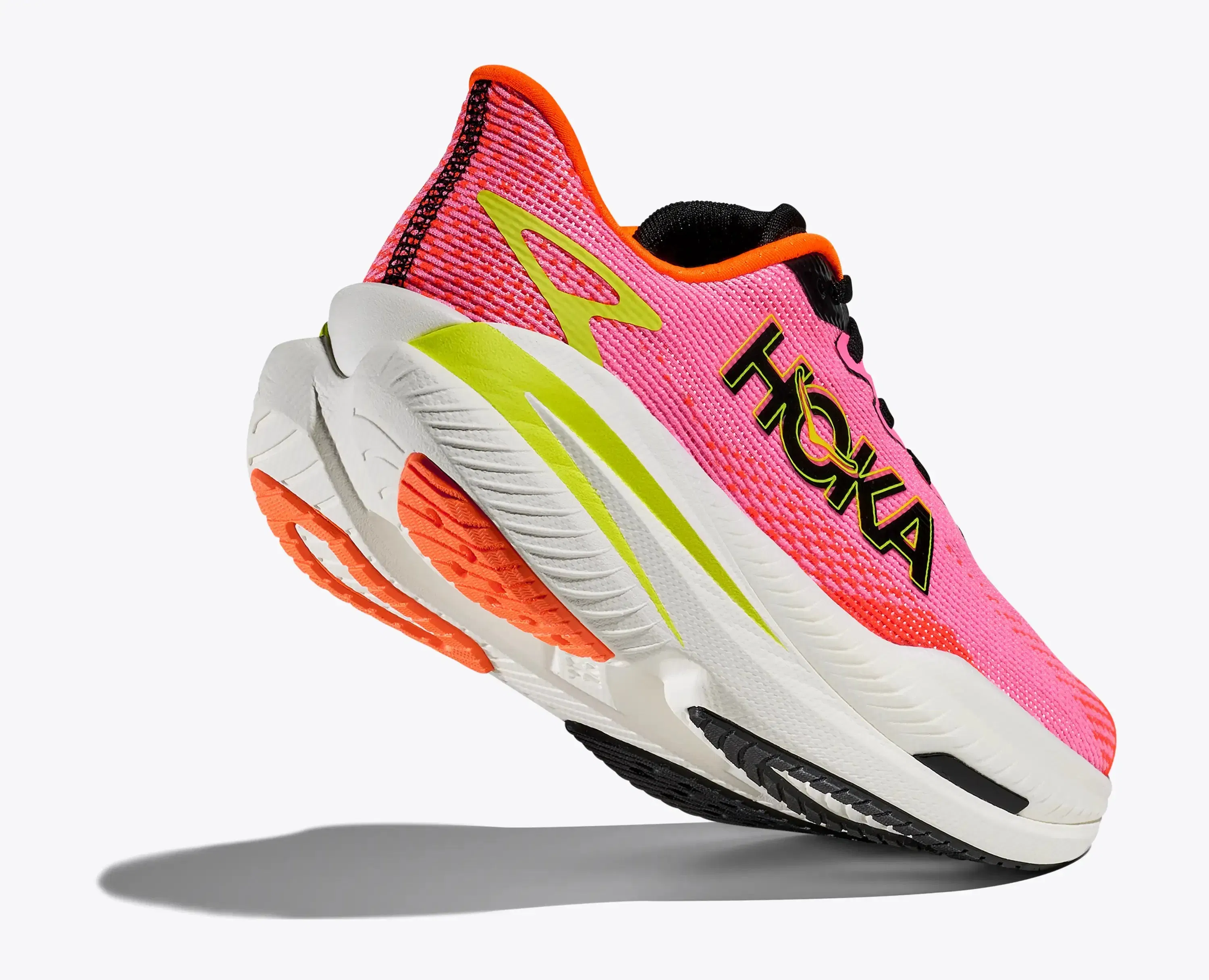 Hoka Women'S Mach X 3 Neon Rose Neon Tangerine