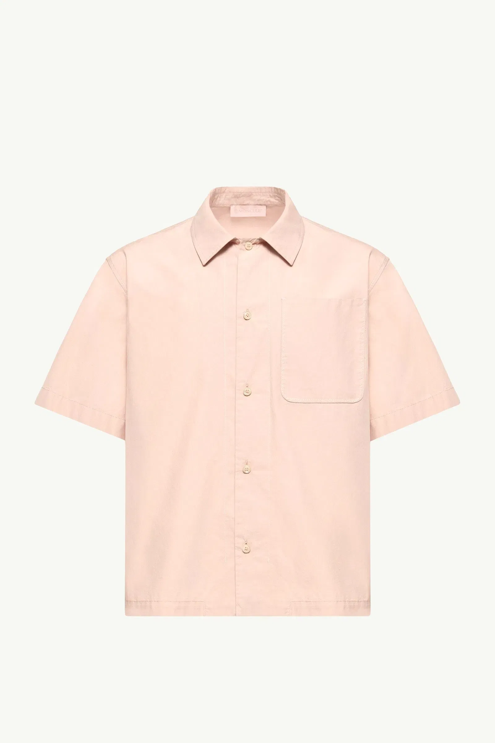 Moncler Cotton Poplin Short Sleeve Shirt Light Pink Light Pink