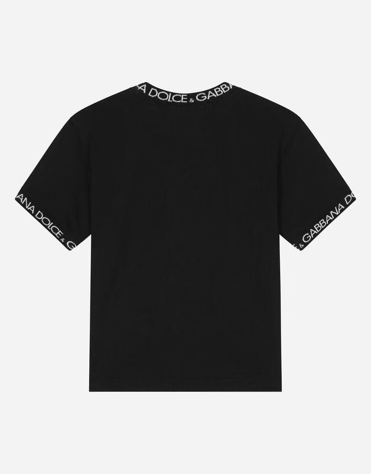 Jersey T-shirt with logo label