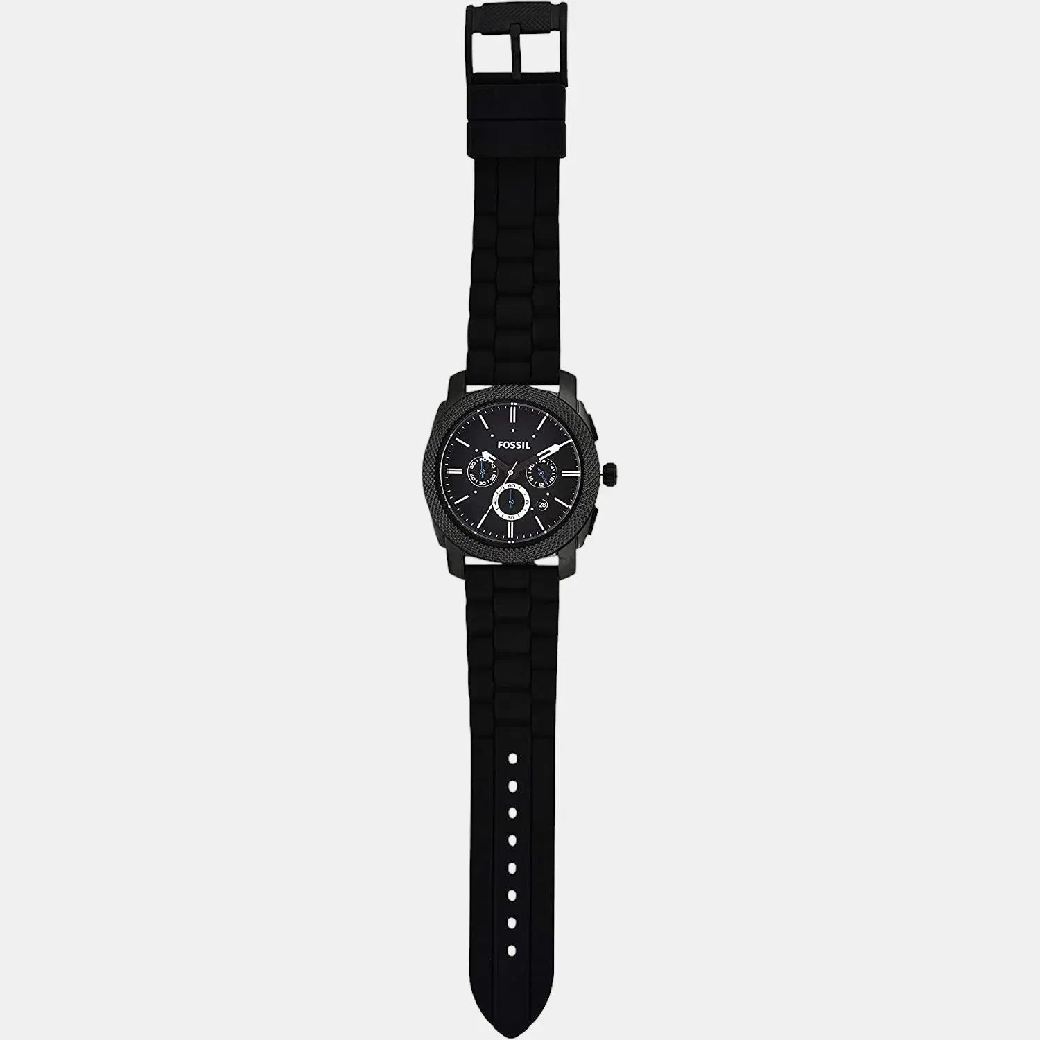 Fossil Machine Men Quartz Black Dial Chronograph Silicone Watch Fs4487
