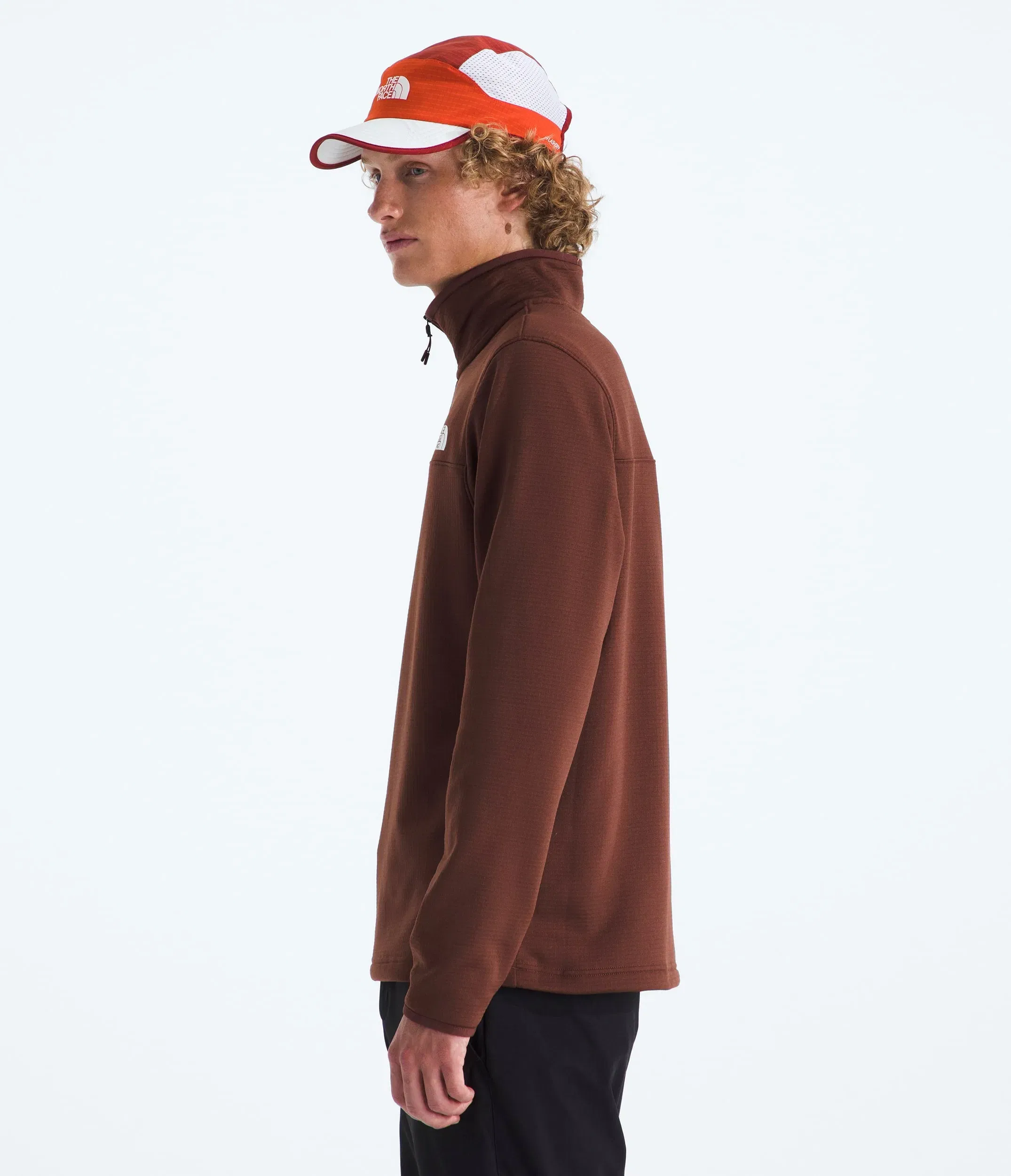 The North Face Men’s Cedar Trail Grid Fleece ¼-Zip Ember Soil