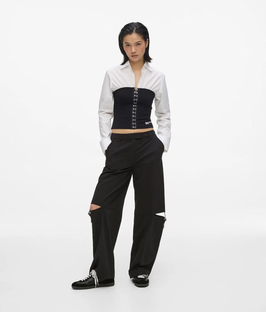 KarlLagerfeld Box Logo Bowling Bag Egret