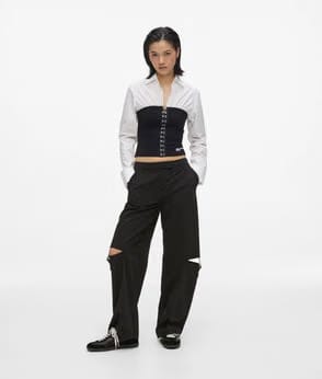 KarlLagerfeld Box Logo Bowling Bag Egret