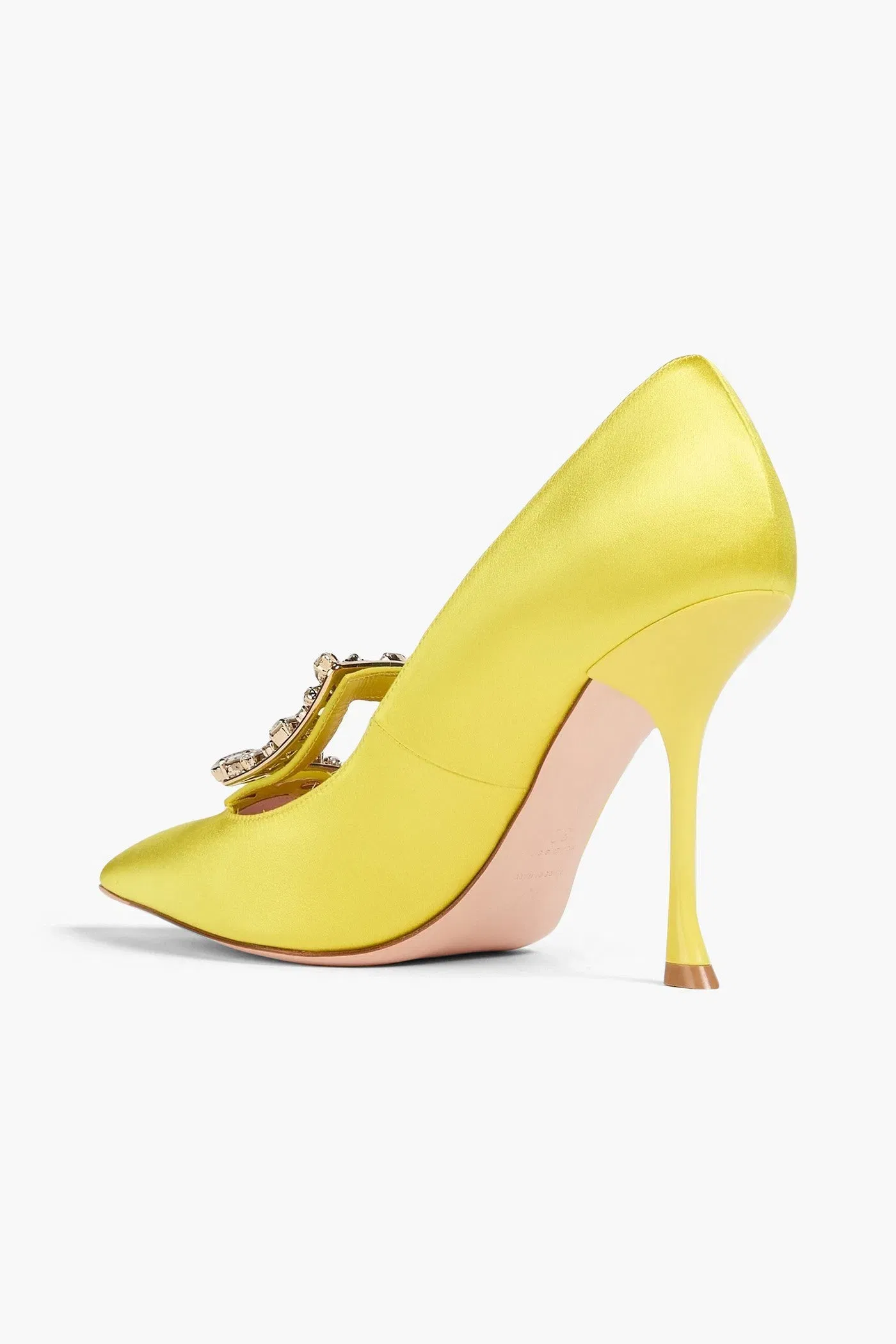Roger Vivier Bouquet 85 Embellished Satin Pumps Yellow Women's