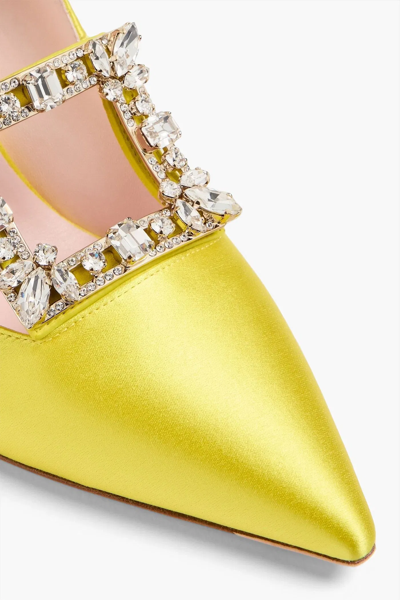 Roger Vivier Bouquet 85 Embellished Satin Pumps Yellow Women's