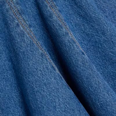 Petite Blue Seamed Denim Mini Dress