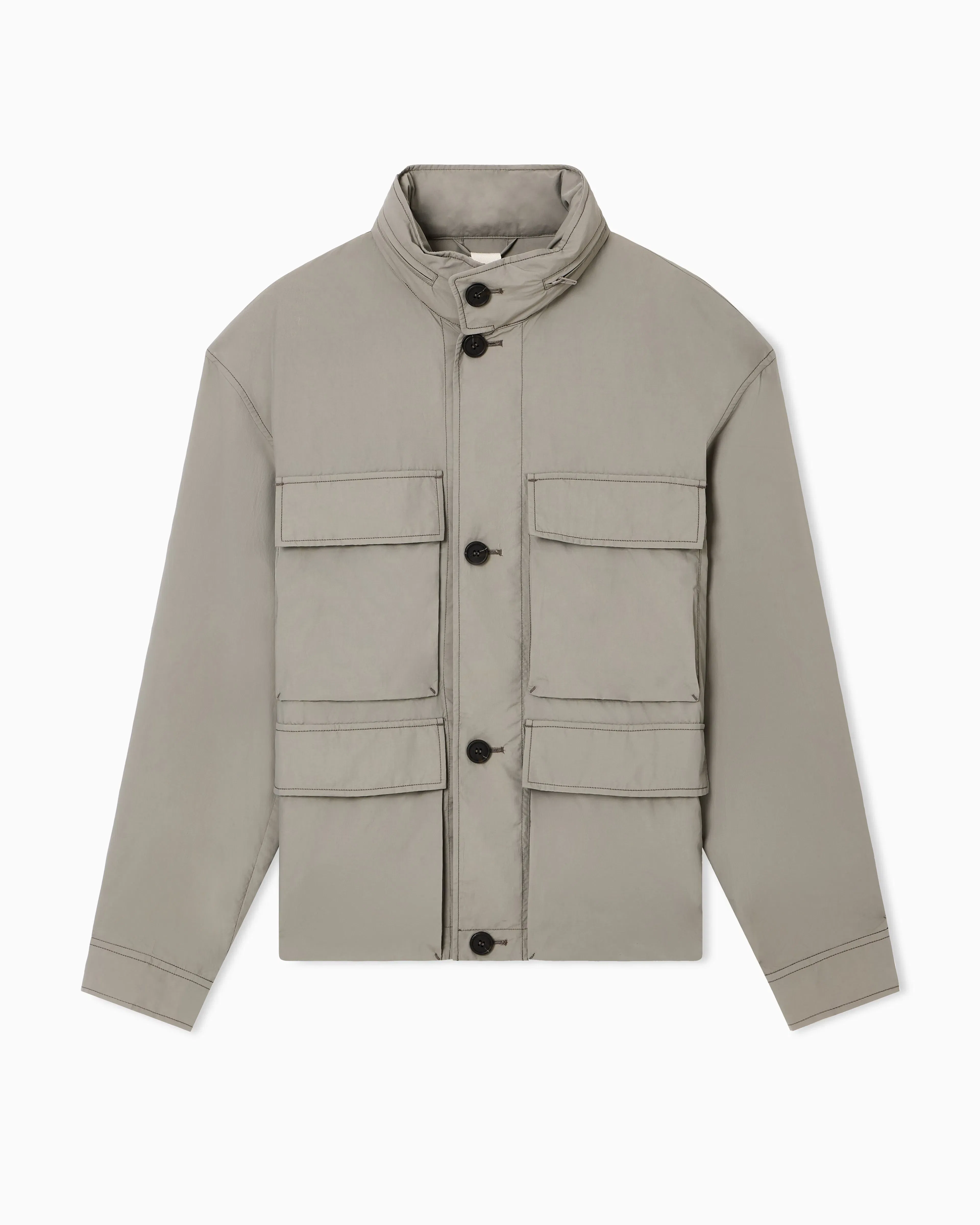 Emporio Armani Multi-pocket blouson in silk-blend nylon