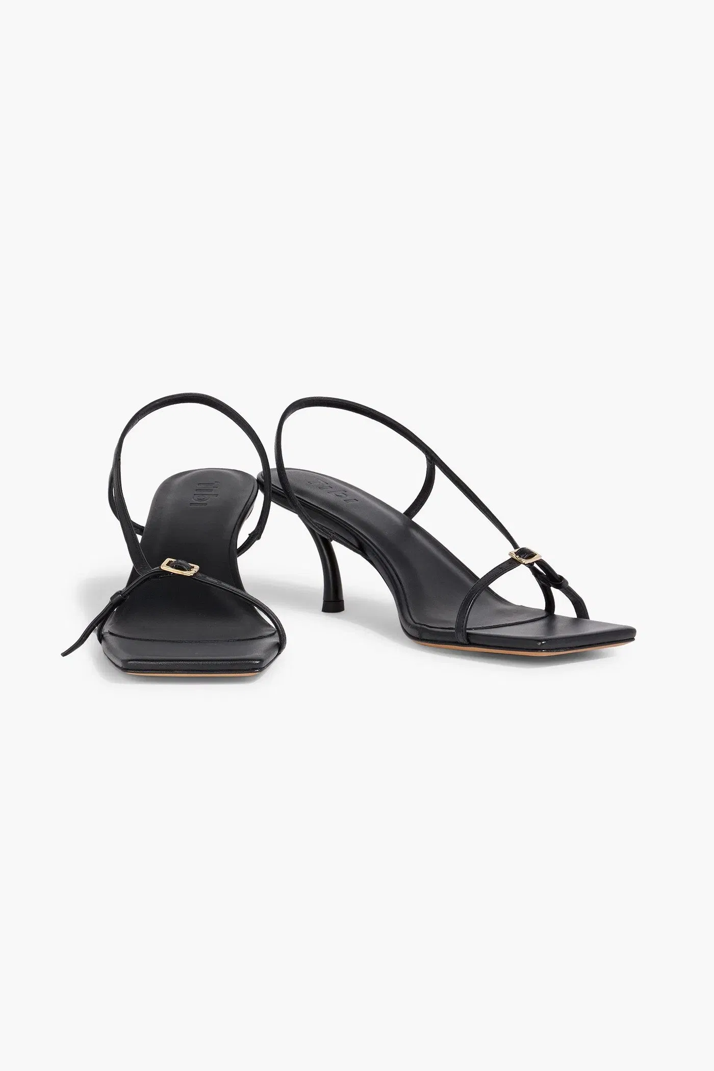 Tibi Kendrick Leather Slingback Sandals Black Women's