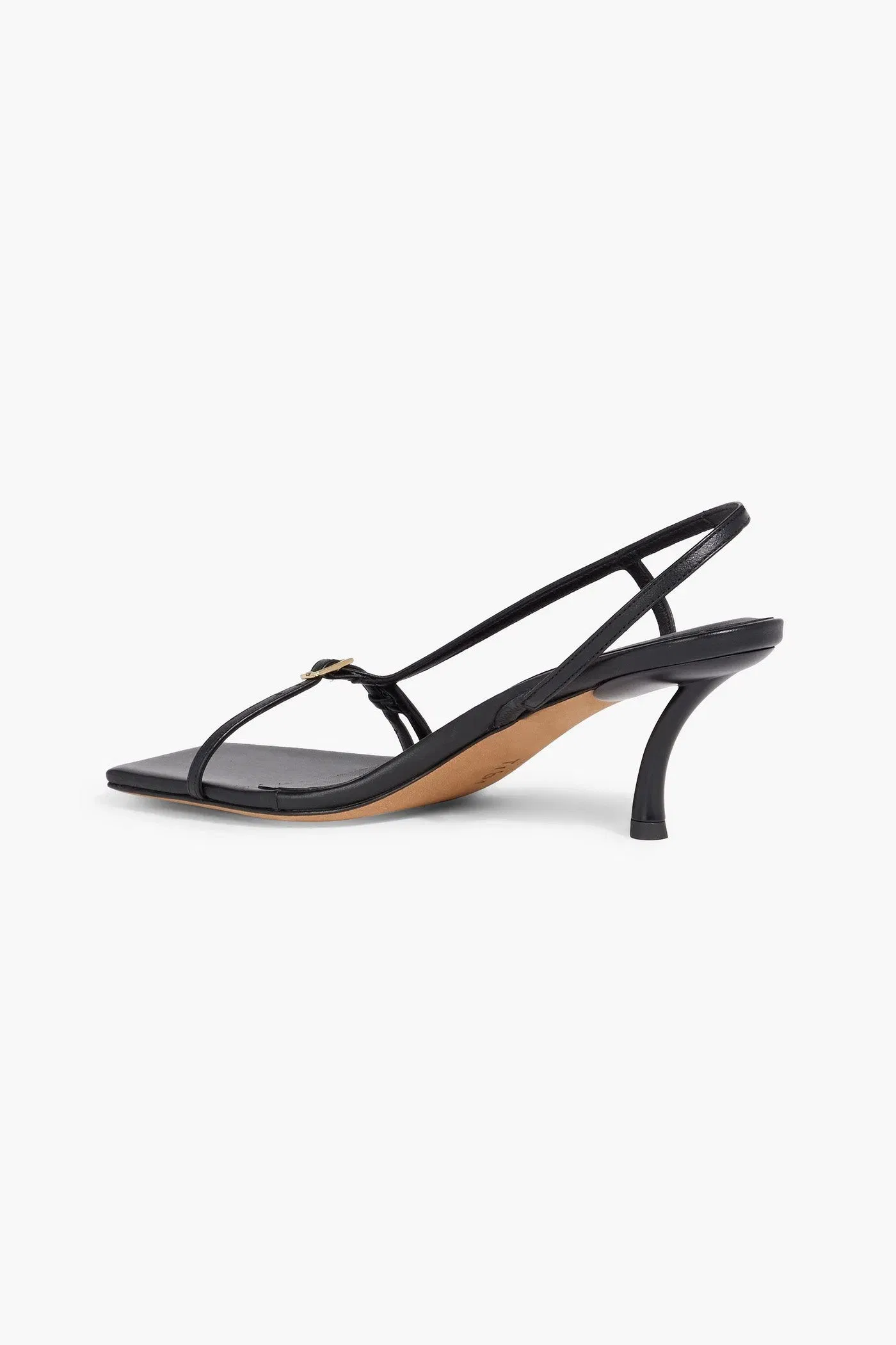 Tibi Kendrick Leather Slingback Sandals Black Women's