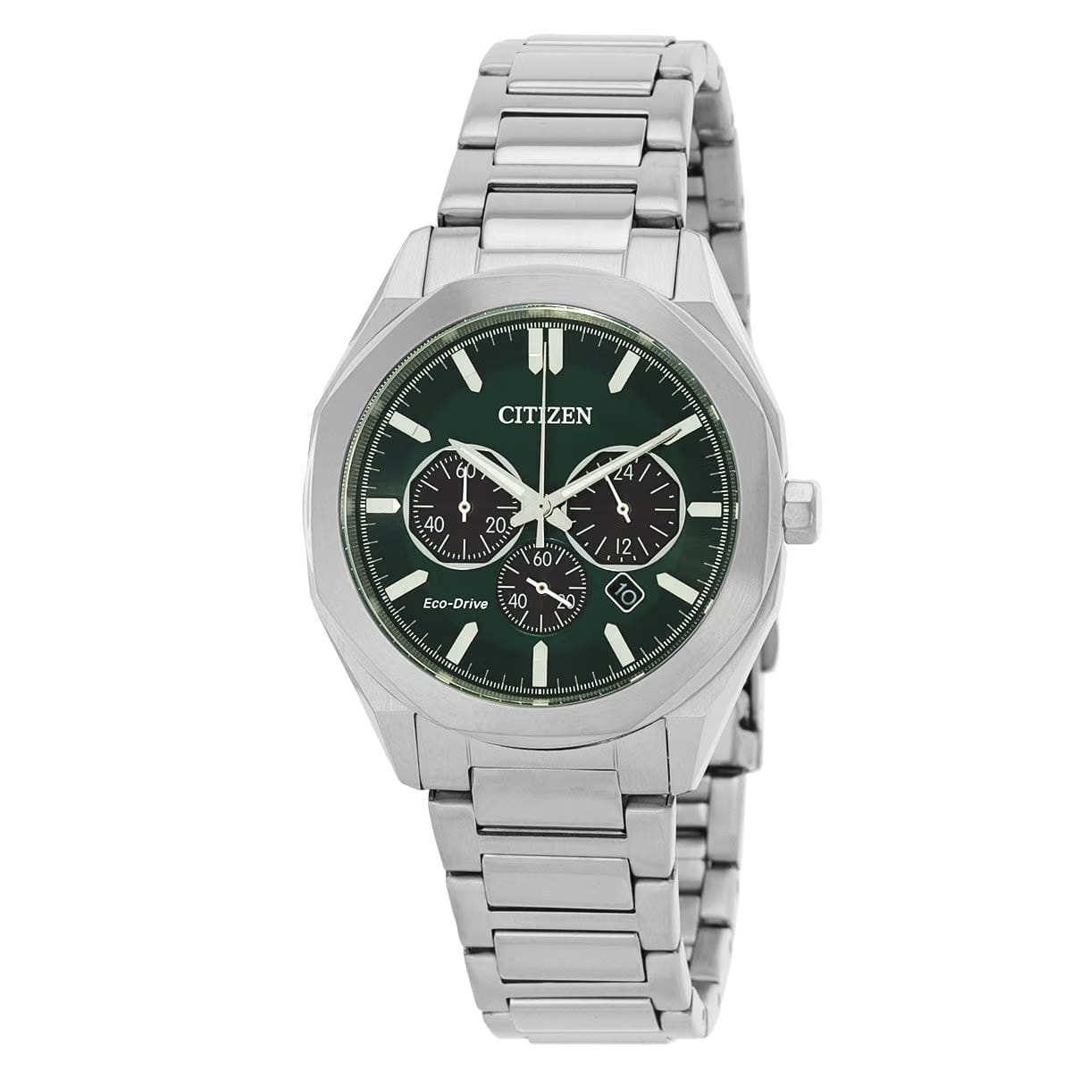 Citizen Eco-Drive Chronograph Green Dial Mens Watch