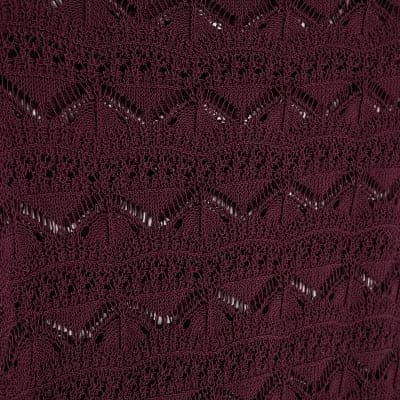Purple Crochet Knit Boat Neck Mini Dress
