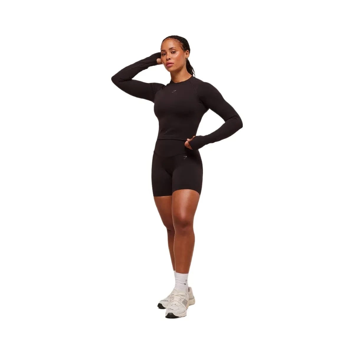 Gymshark Activate Long Sleeve Crop Top - Plum Brown