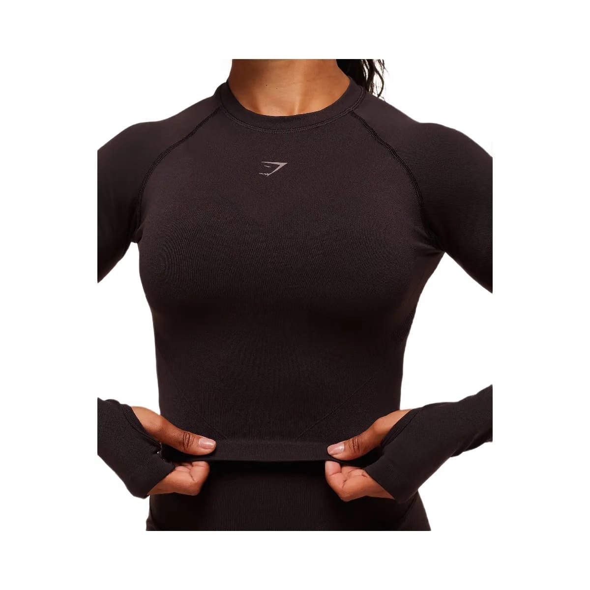 Gymshark Activate Long Sleeve Crop Top - Plum Brown